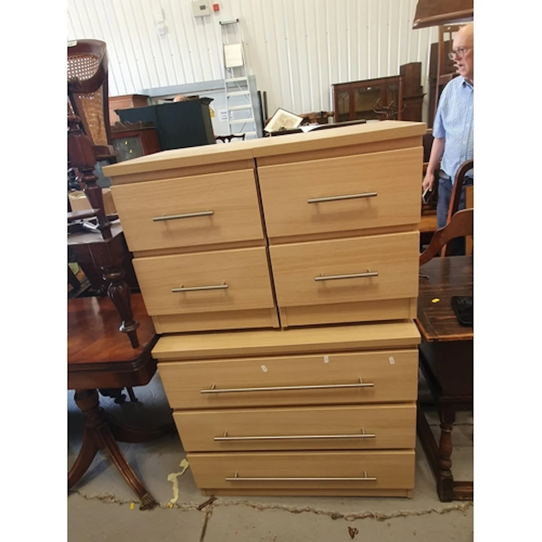 A pair of modern bedside Chests and a larger Chest of Drawer...