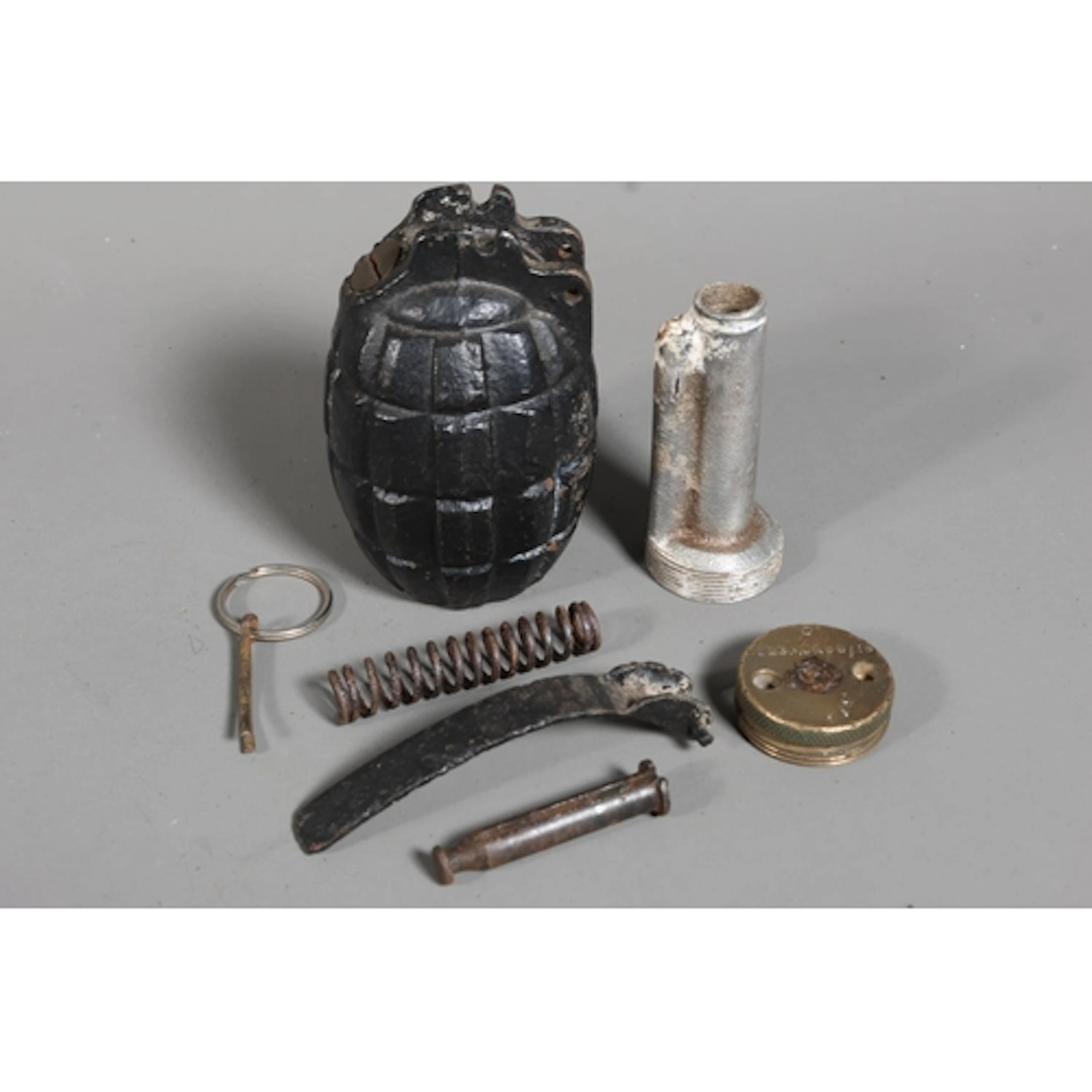 Inert British WWI era number 23 Mills rifle grenade, the plu...