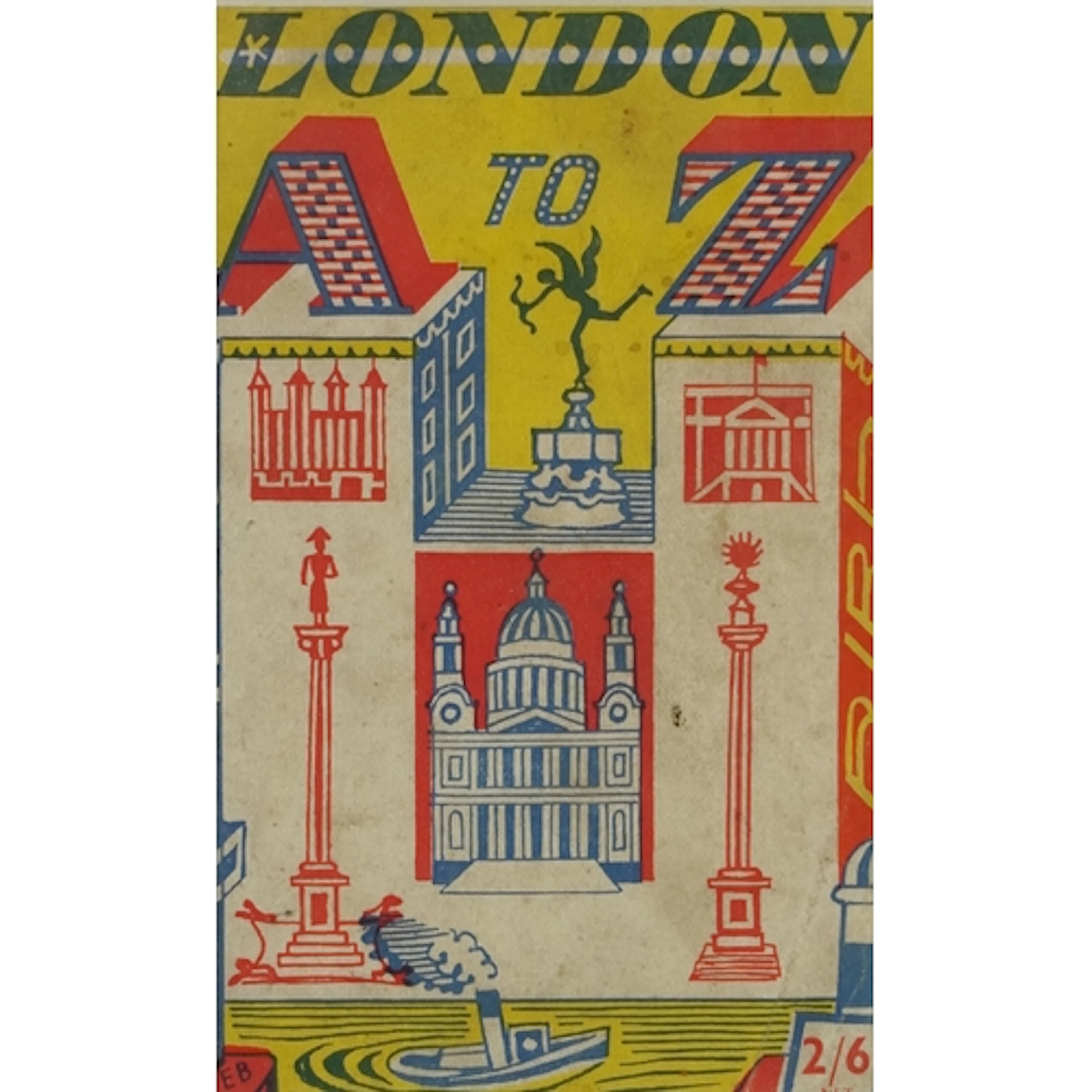 Edward Bawden - London A-Z, linocut print in colour, mounted...
