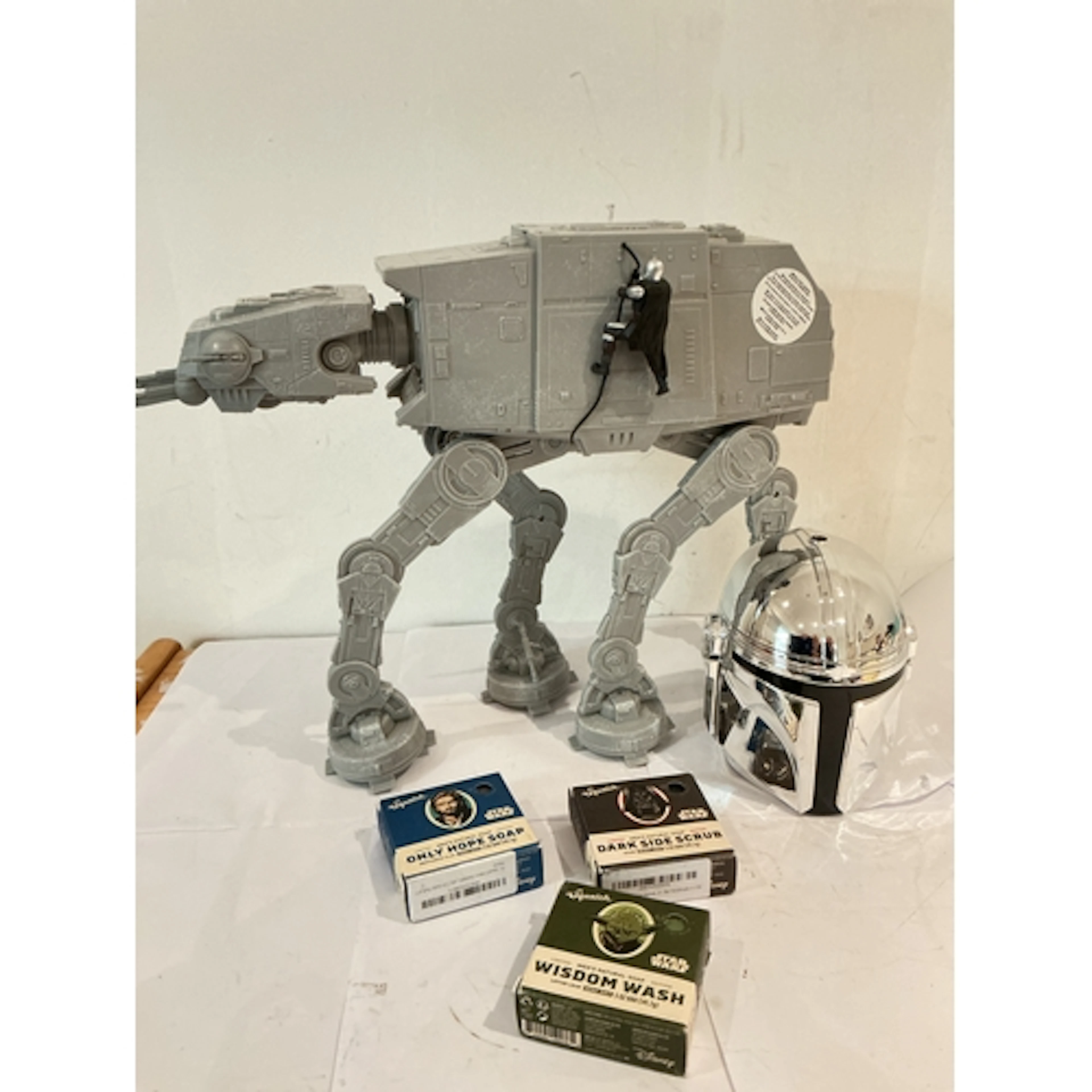 A Collection Of Star Wars Merchandise And Loose Lego.