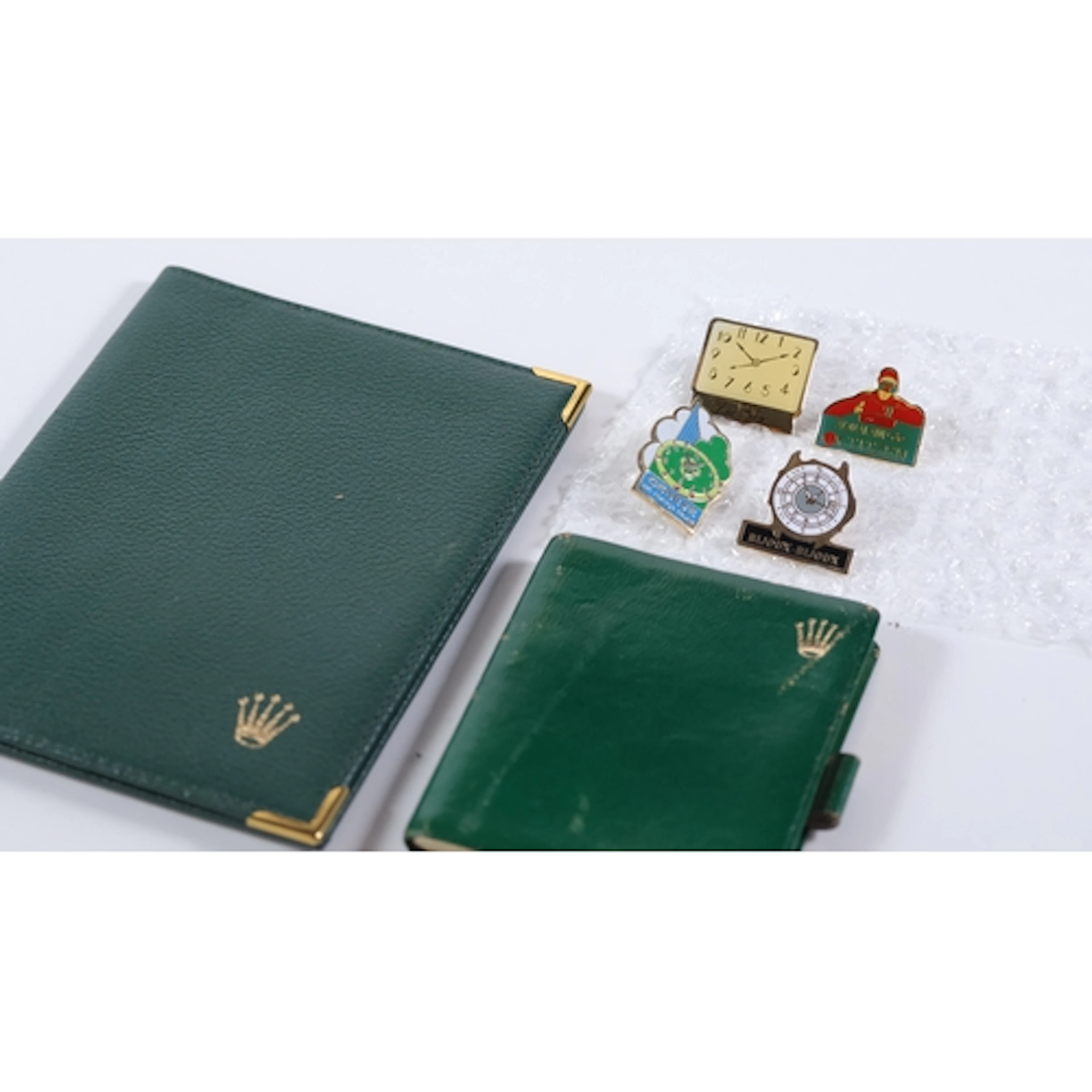 VINTAGE ROLEX ADDRESS BOOK AND WATCH ACCESSORISE , green add...