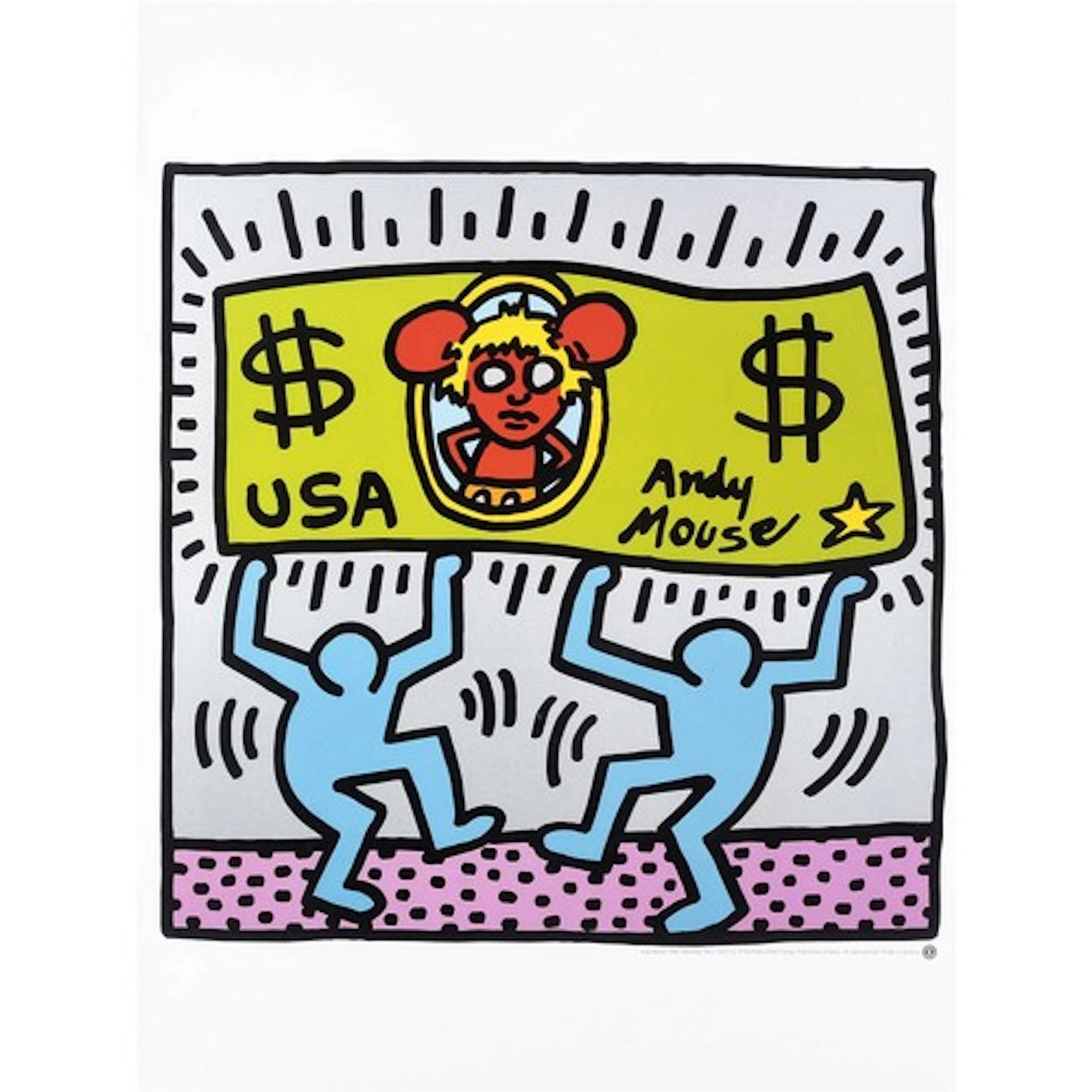 Keith Haring Poster - ‘Andy Mouse’ Serigraph 1989. ‘Andy Mou...