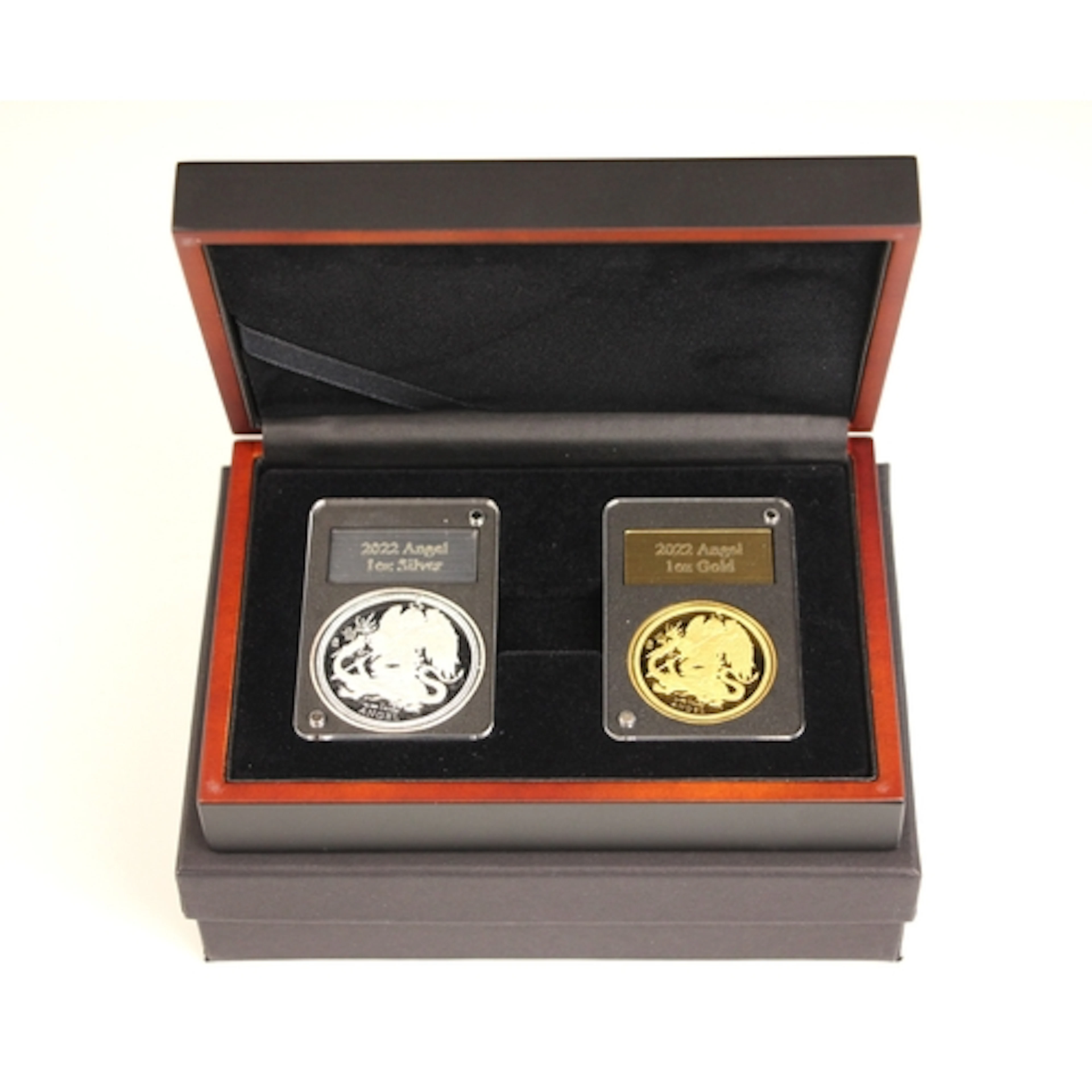 Elizabeth II (1952-2022), 2022 silver and gold Angel two coi...