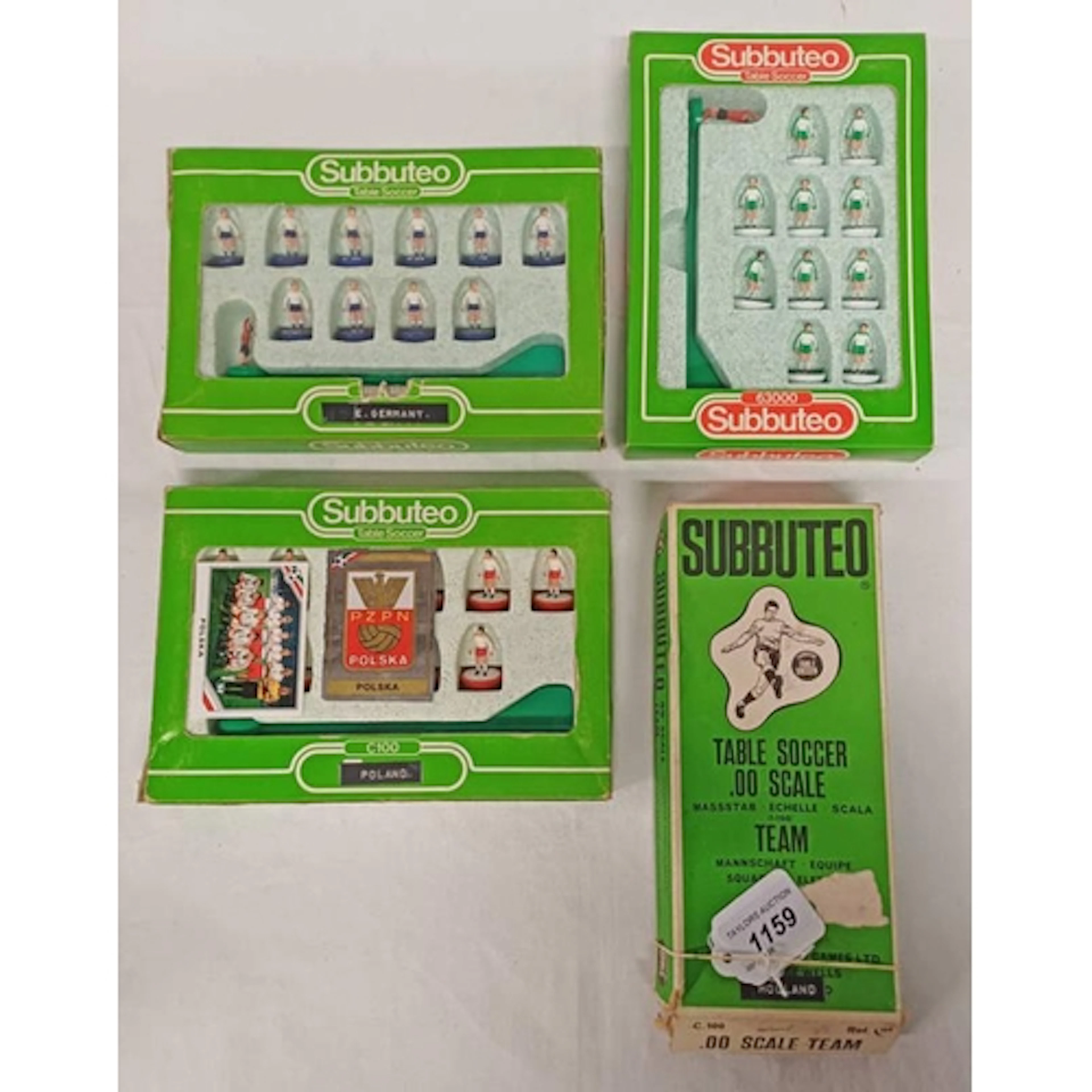 FOUR SUBBUTEO TABLE FOOTBALL TEAMS INCLUDING BULGARI, POLAND...