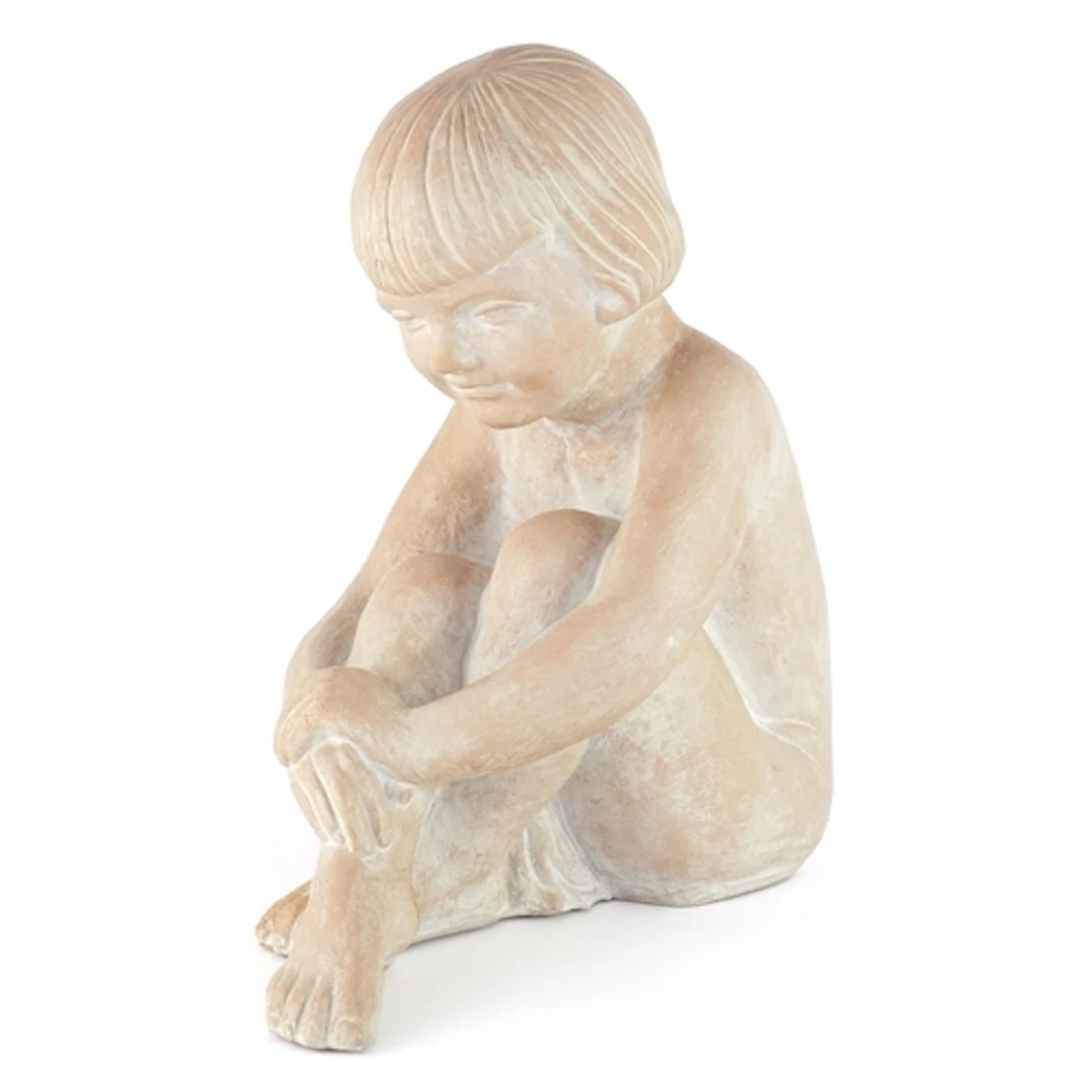 Nostalgia - Hand cast sculpture of a seated young female, 32...