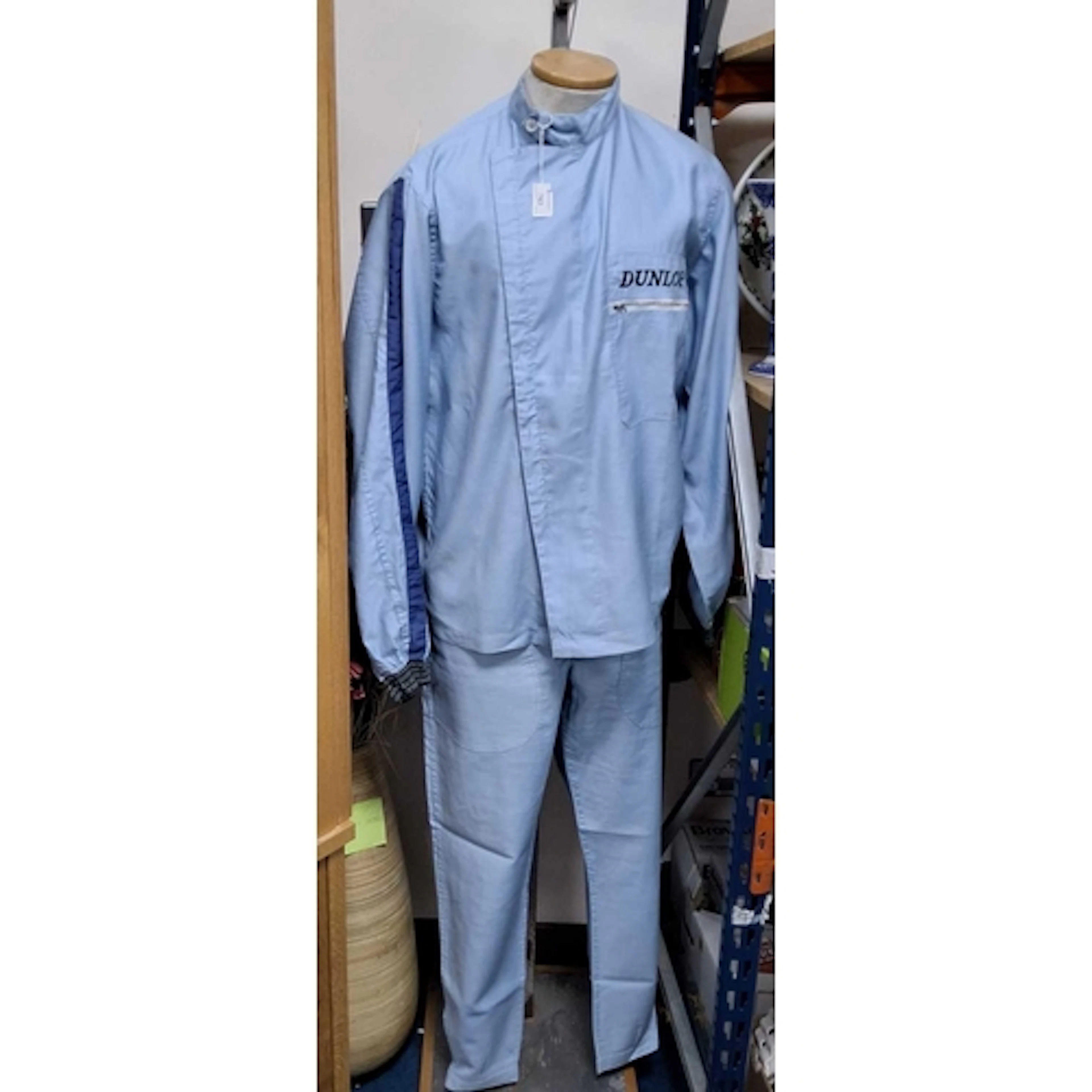 VINTAGE 1960s LES LESTON-DUNLOP TWO PIECE RACING DRIVER SUIT...
