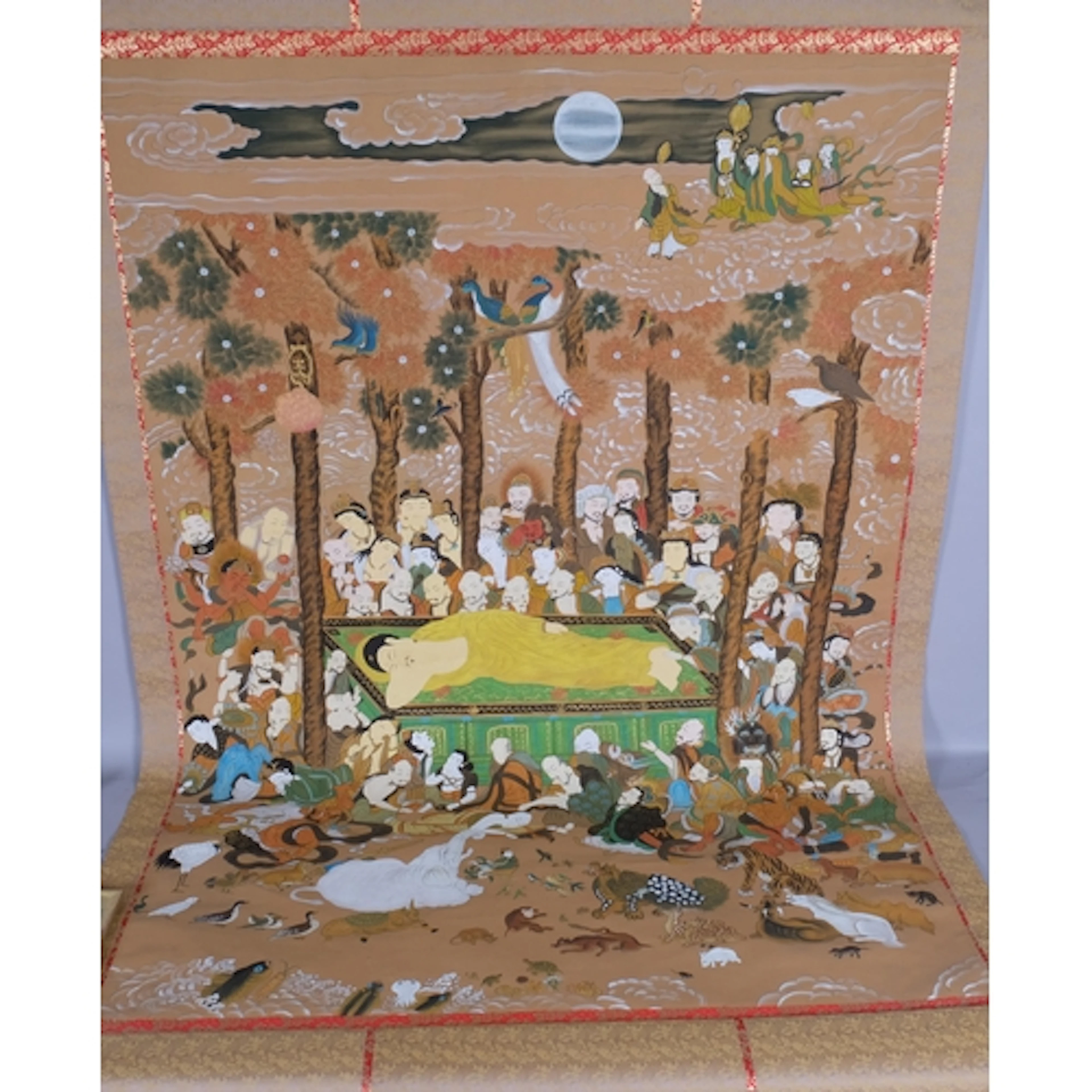 A large Japanese scroll painting in Momoyama style of the Bu...