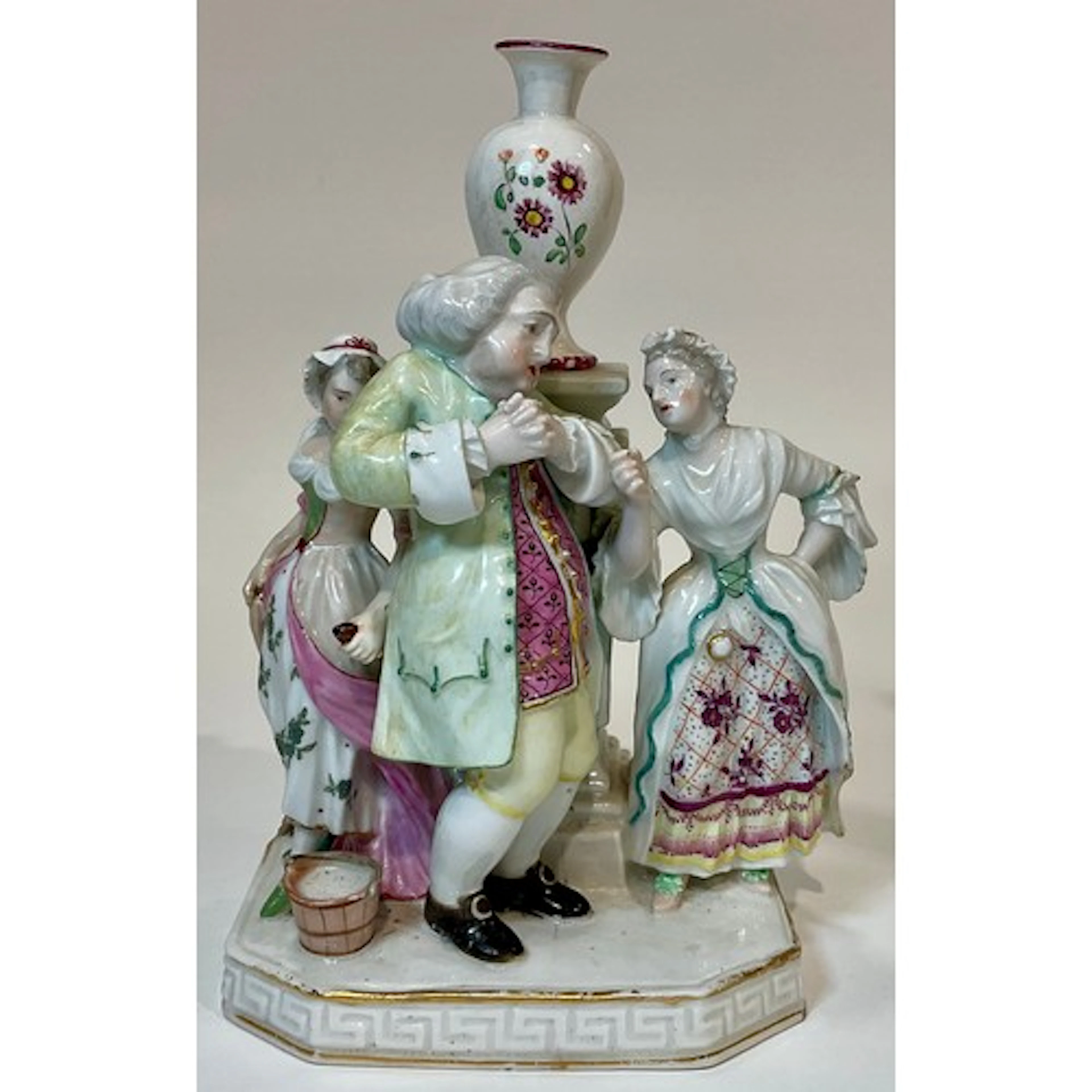 A Derby patch mark figure group, The Unfaithful Husband, a l...