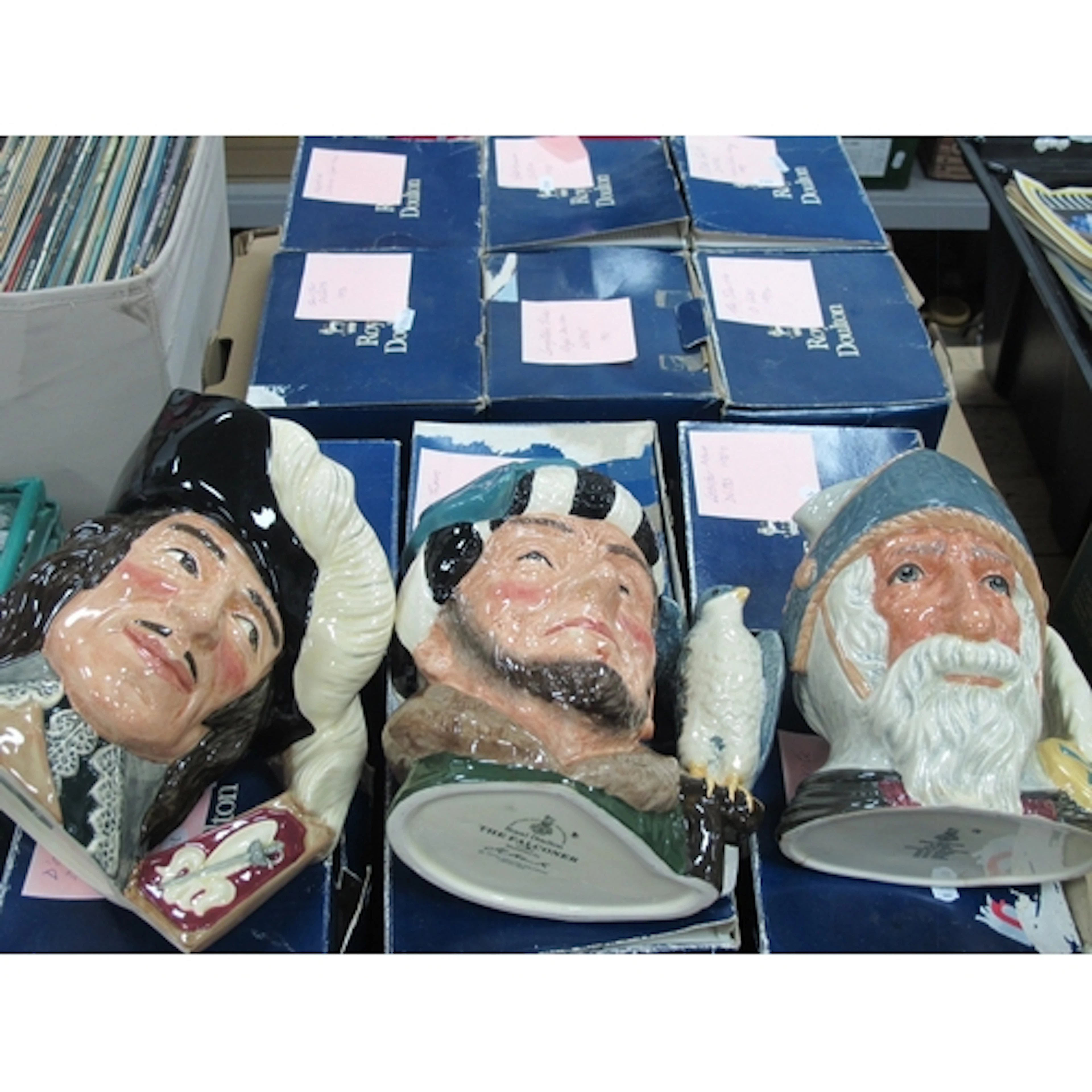 Twelve boxed large Royal Doulton character jugs, including F...