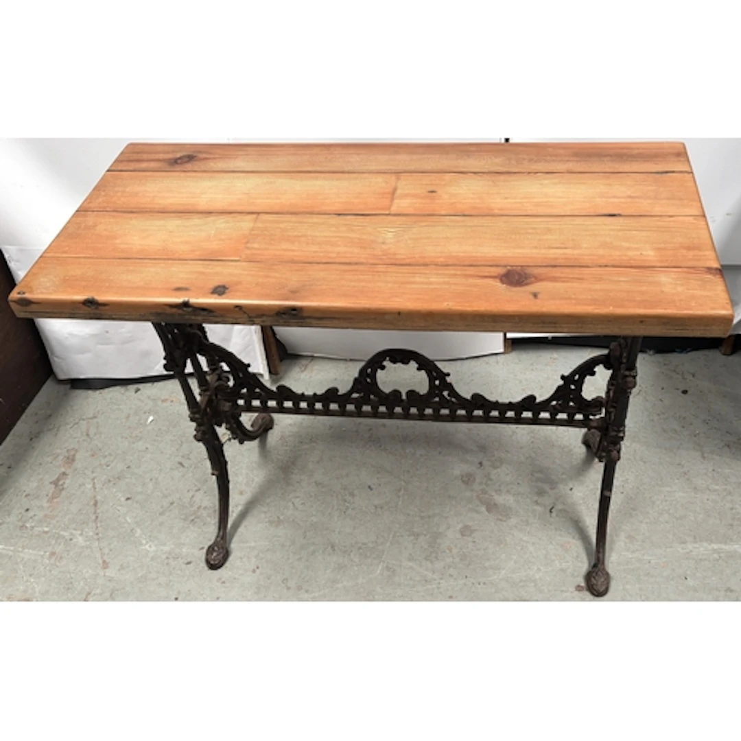 Aesthetic movement cast iron table, 96cm width x 44cm depth ...