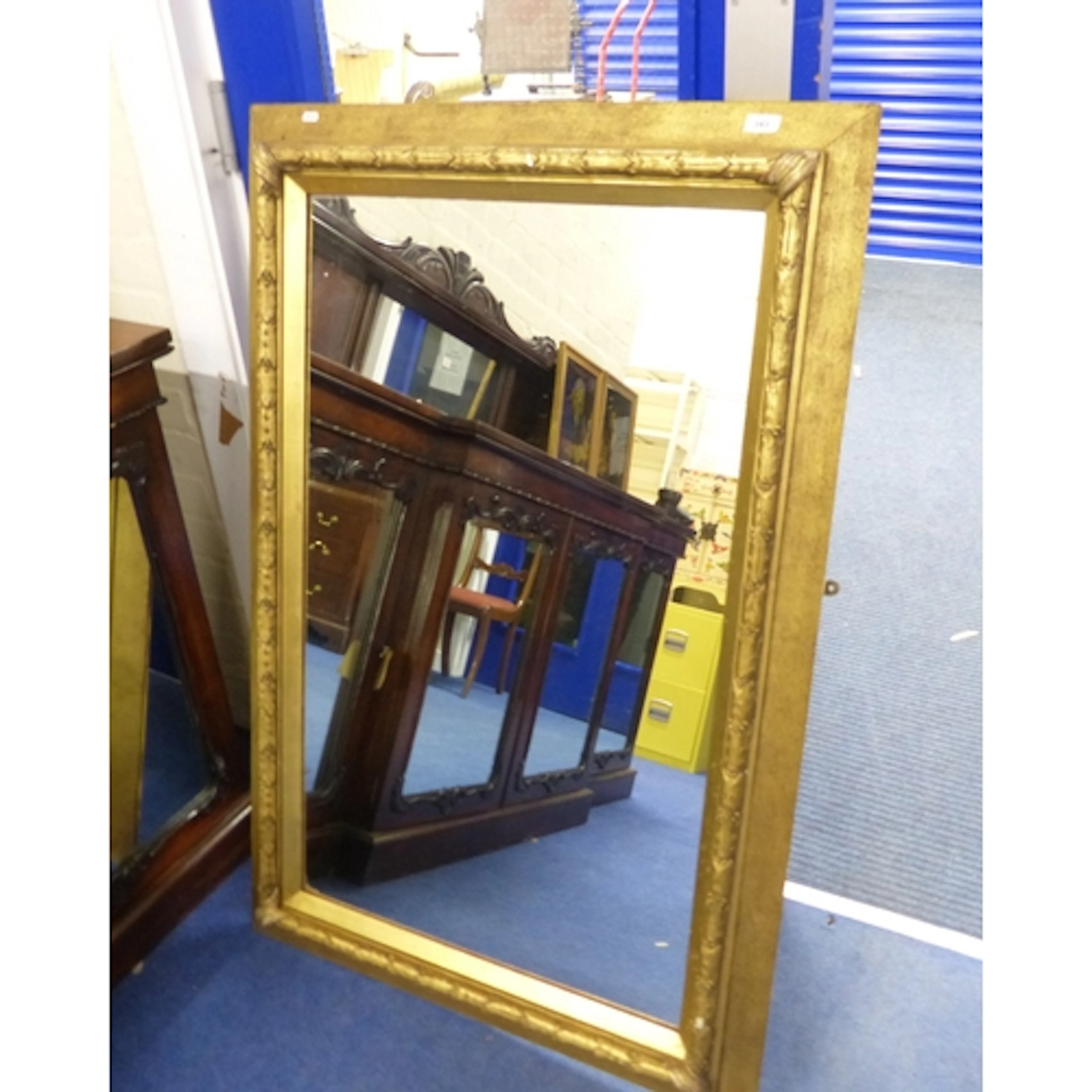 Large gilt frame antique mirror.