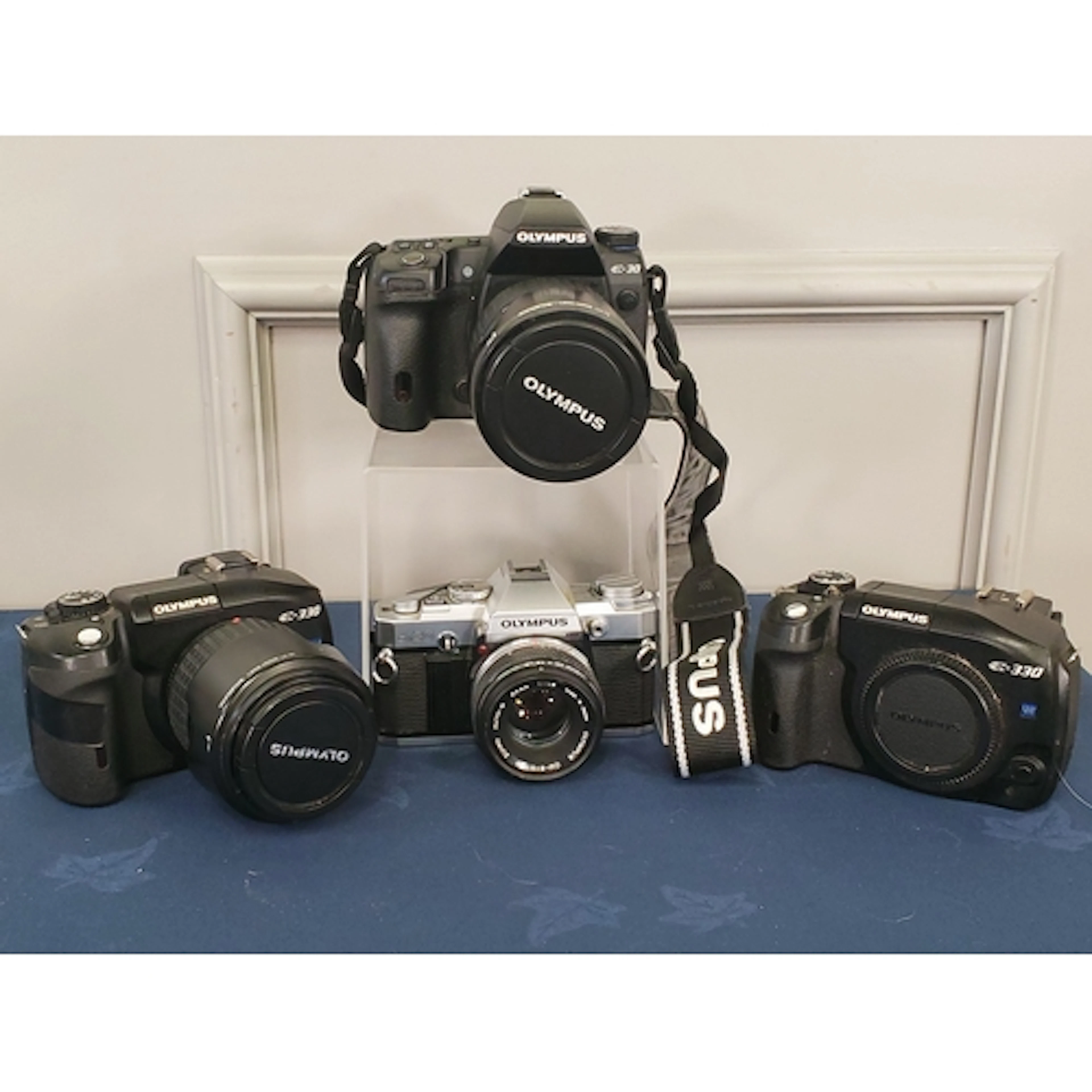 An Olympus OM-30 silver with 50mm f1.8 Zuiko, shutter stuck ...