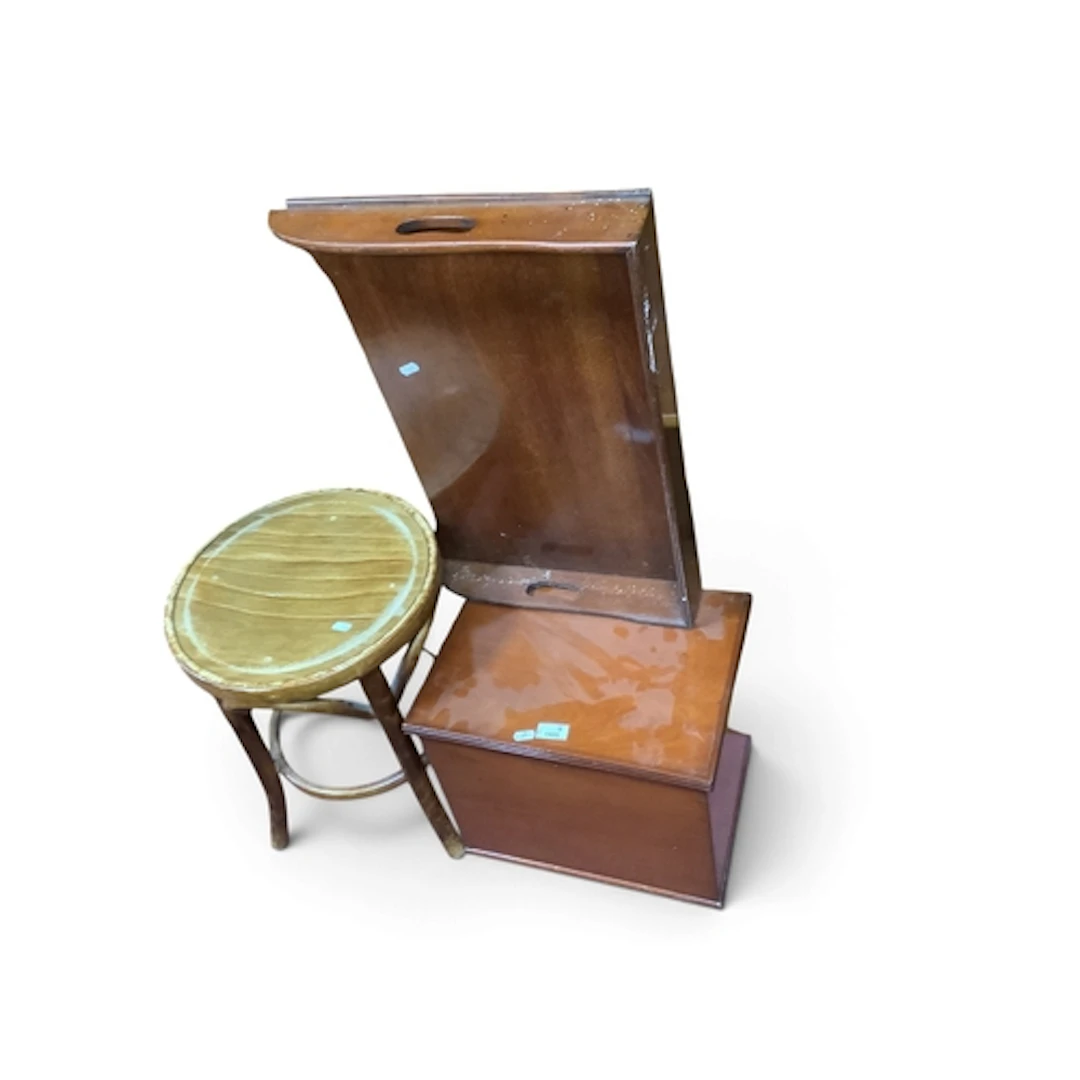 XIX Century Mahogany Box, 40cm wide, mahogany tray 61cm wide...
