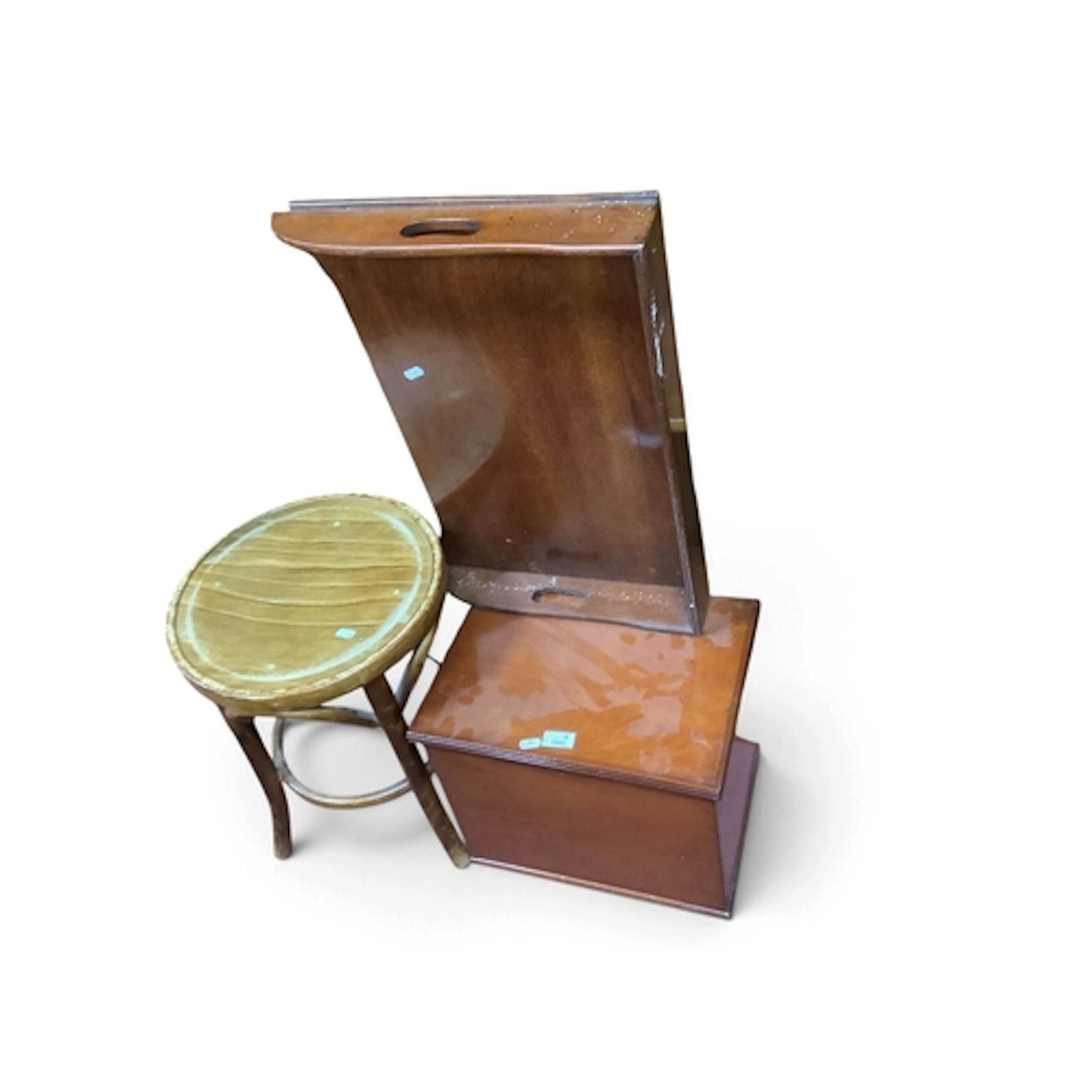 XIX Century Mahogany Box, 40cm wide, mahogany tray 61cm wide...