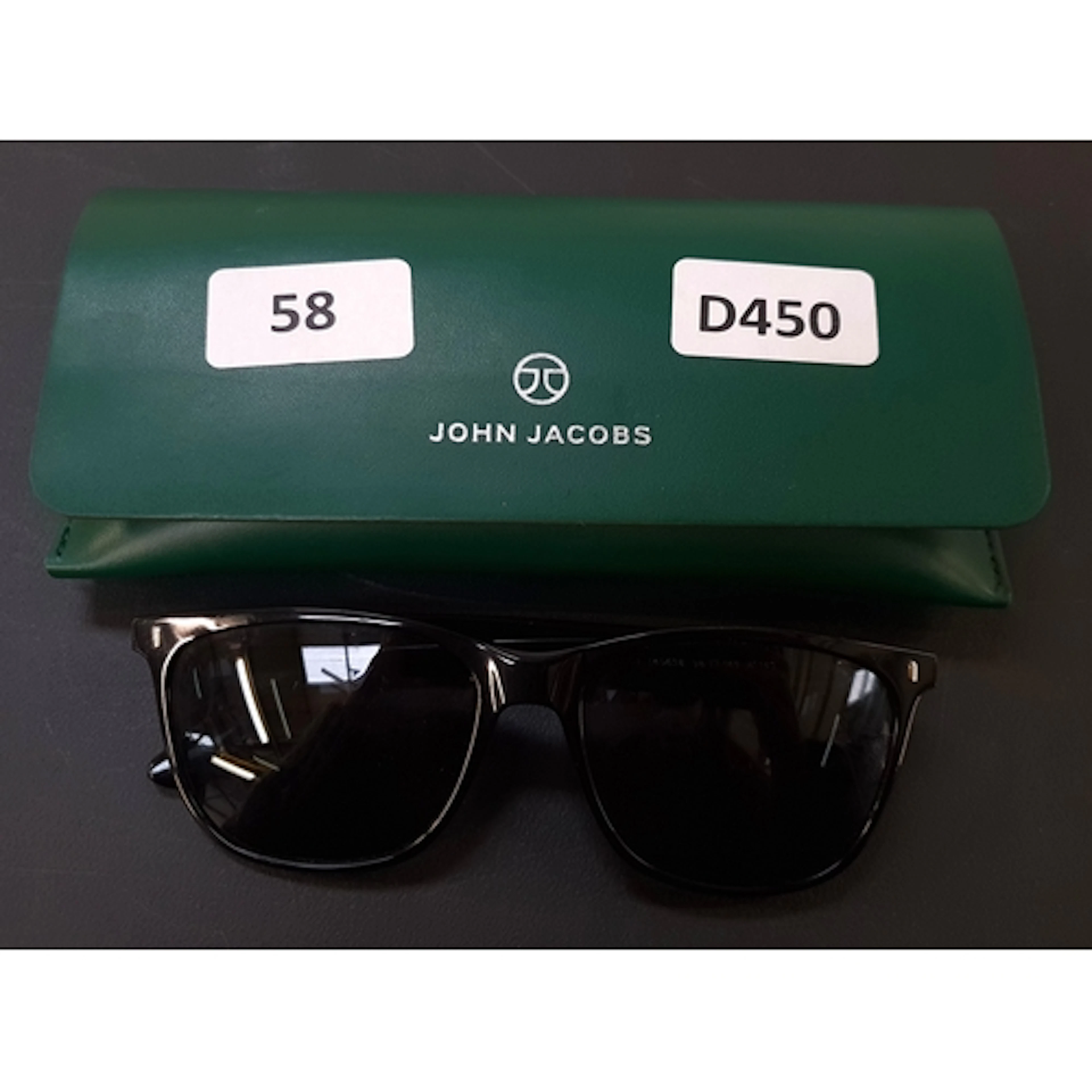 PAIR OF SUNGLASSES JOHN JACOBS JJ S13311 INC. CASE