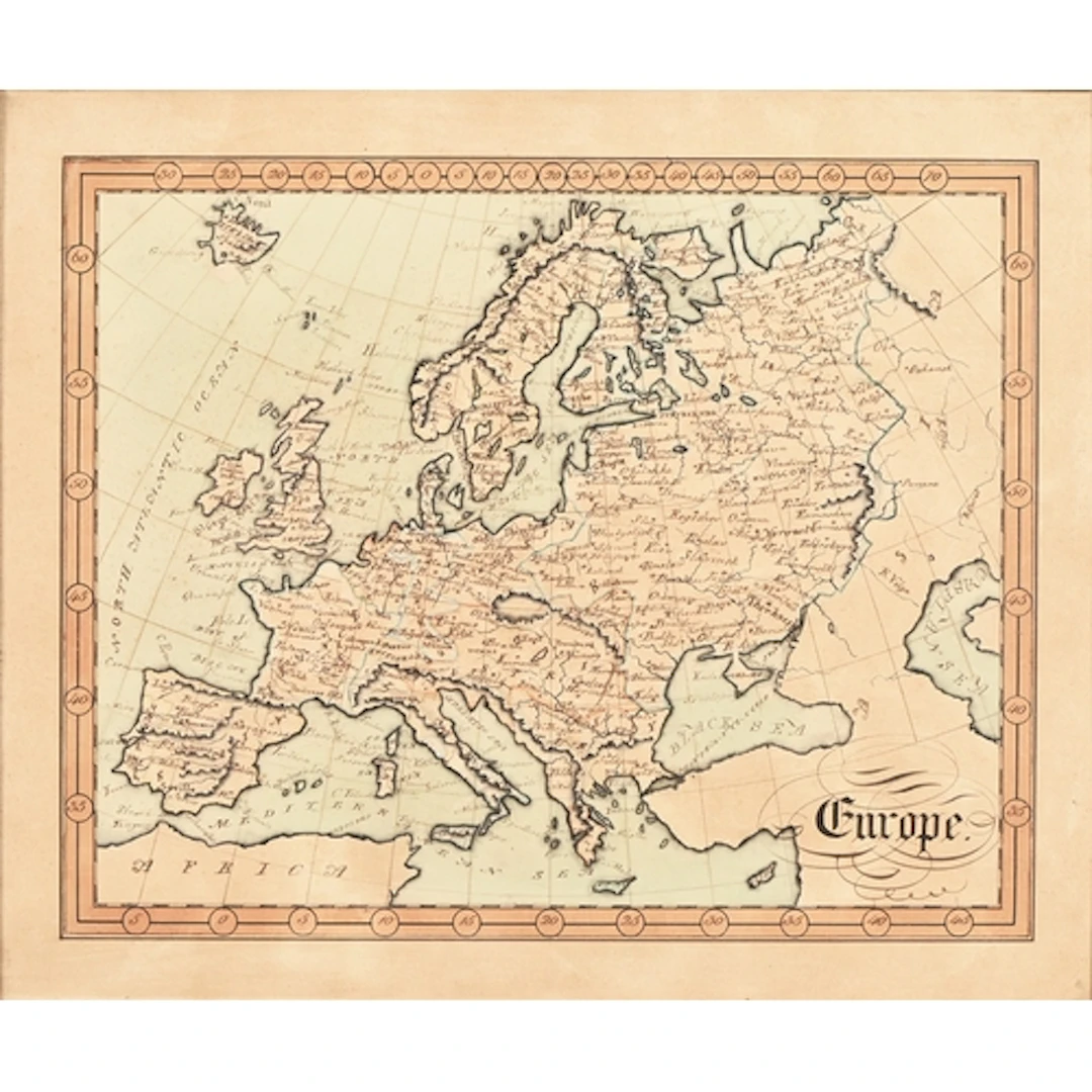 English Cartographer, early 19th century - Europe, map, insc...