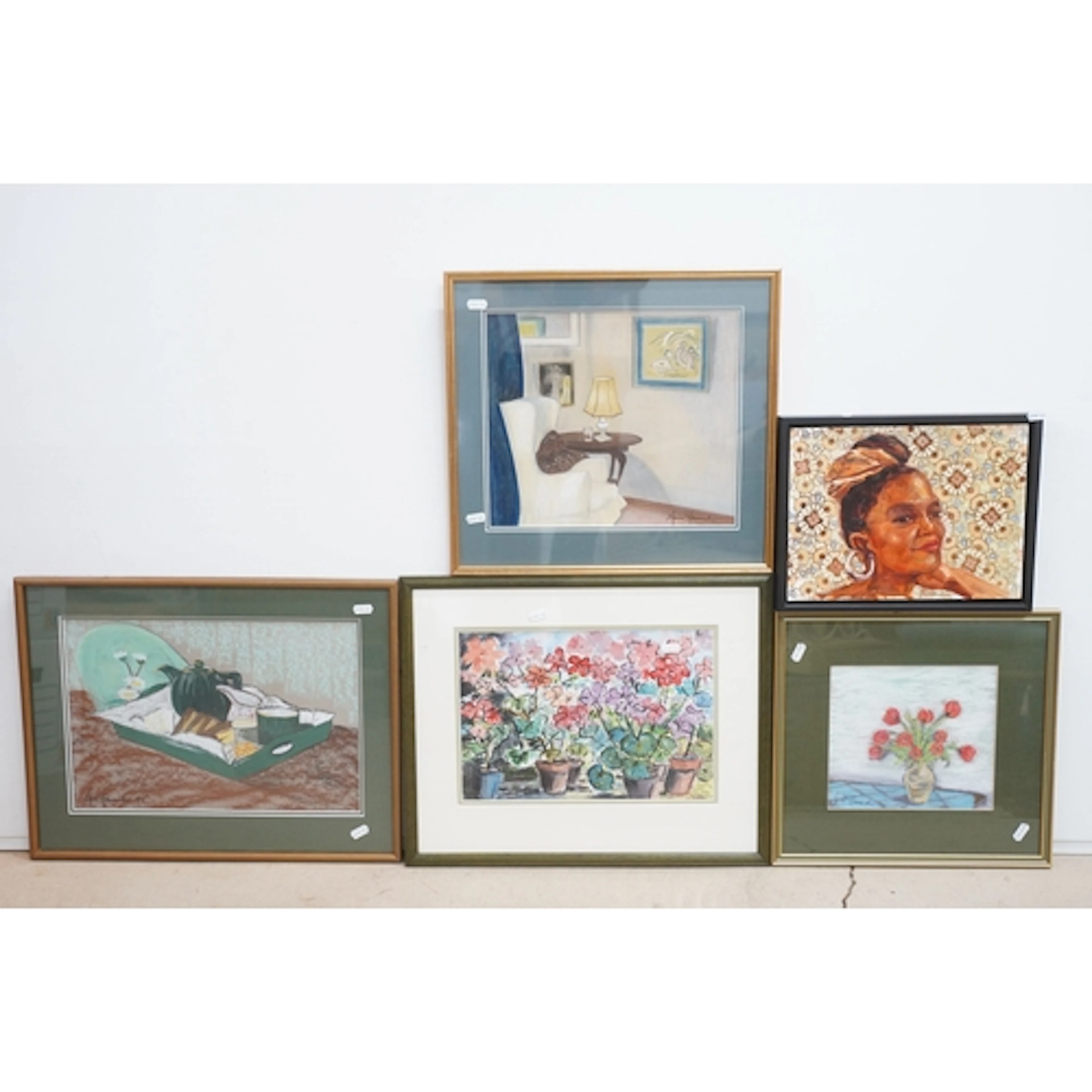Ann Hannah, three: 'Lamp Lit Corner', interior scene with ar...