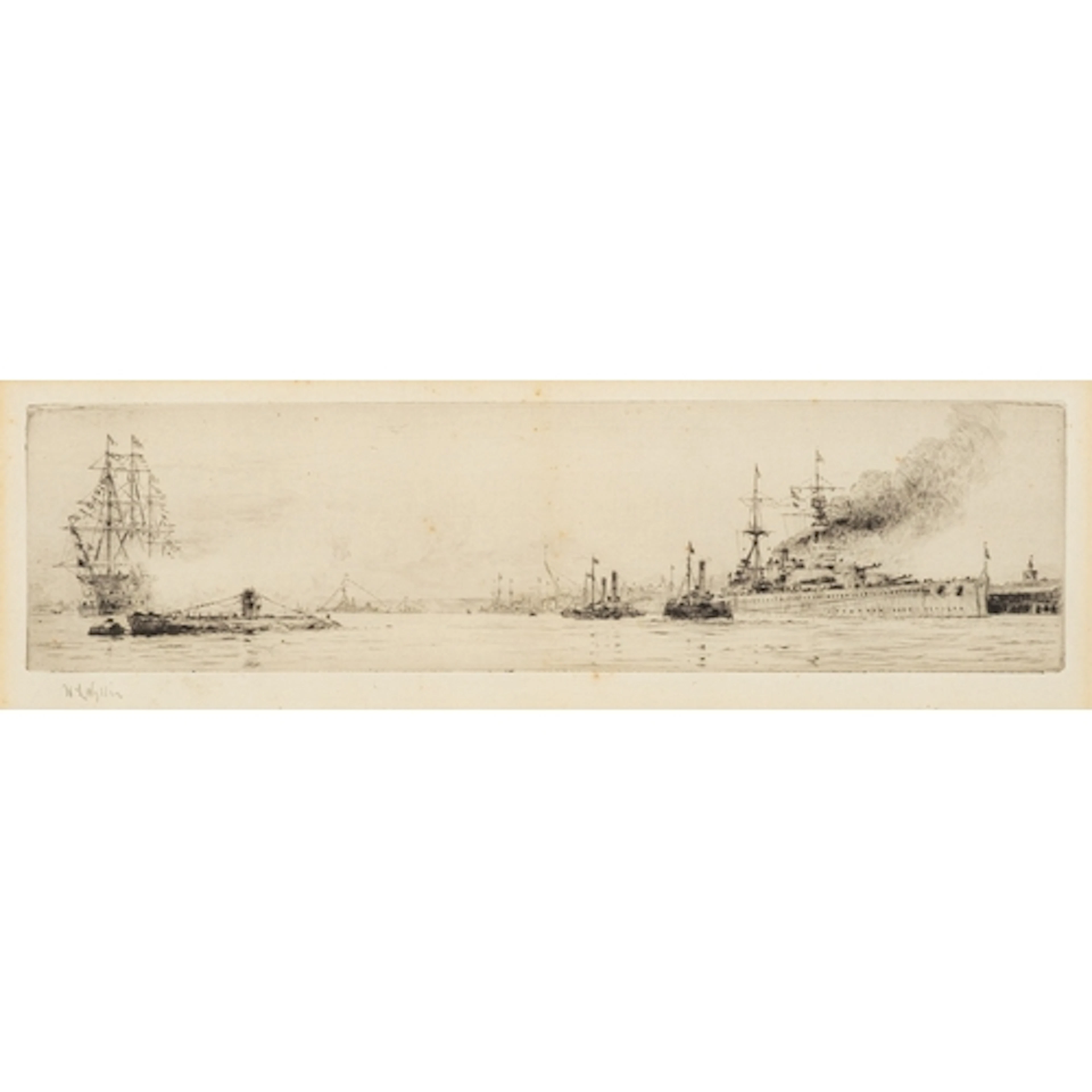 William Lionel Wyllie (British, 1851-1931) - HMS 'Renown' l...