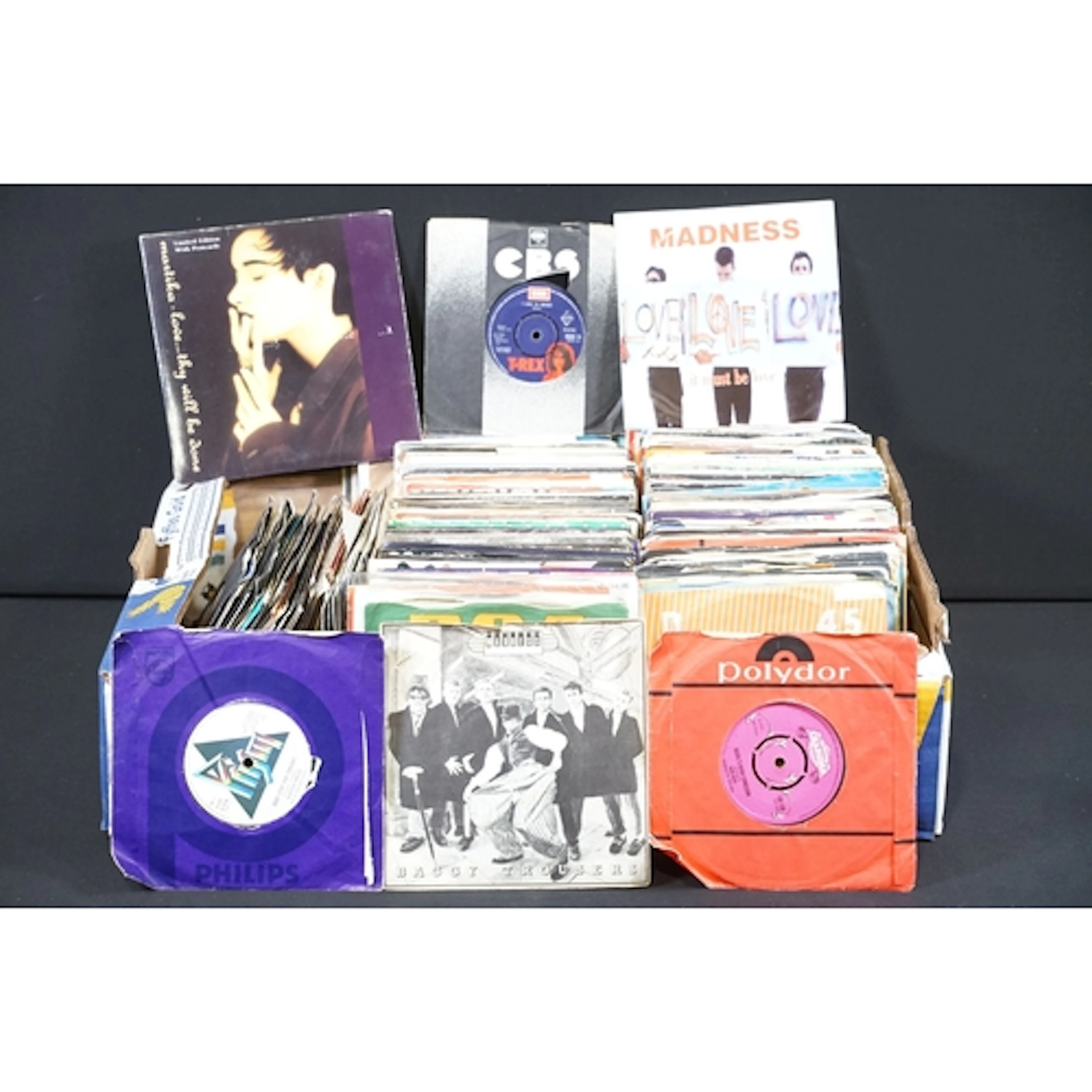 Vinyl - Over 300 1970s / 1980s rock & pop 7" singles featuri...
