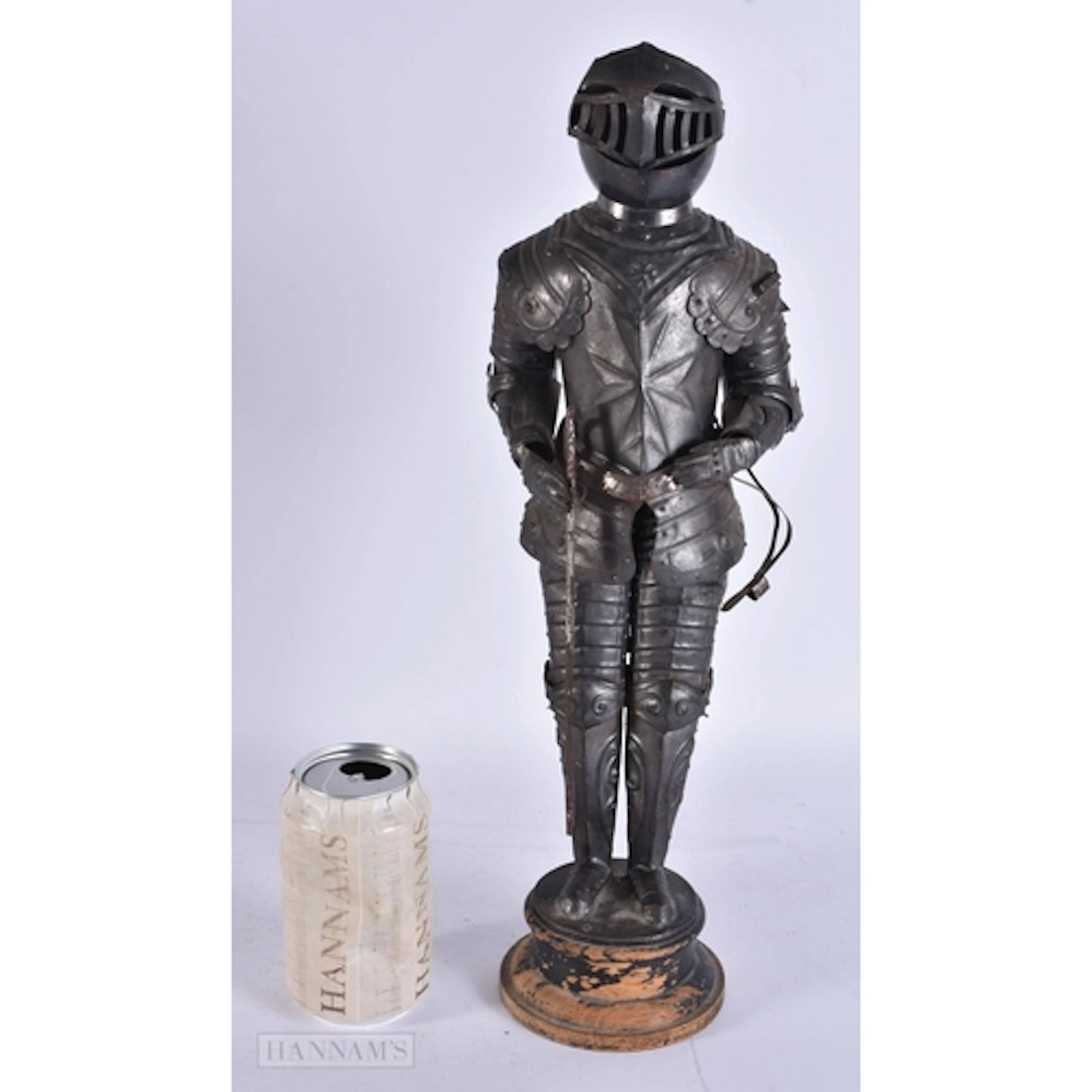 AN EDWARDIAN SUIT OF ARMOUR. 41 cm high.