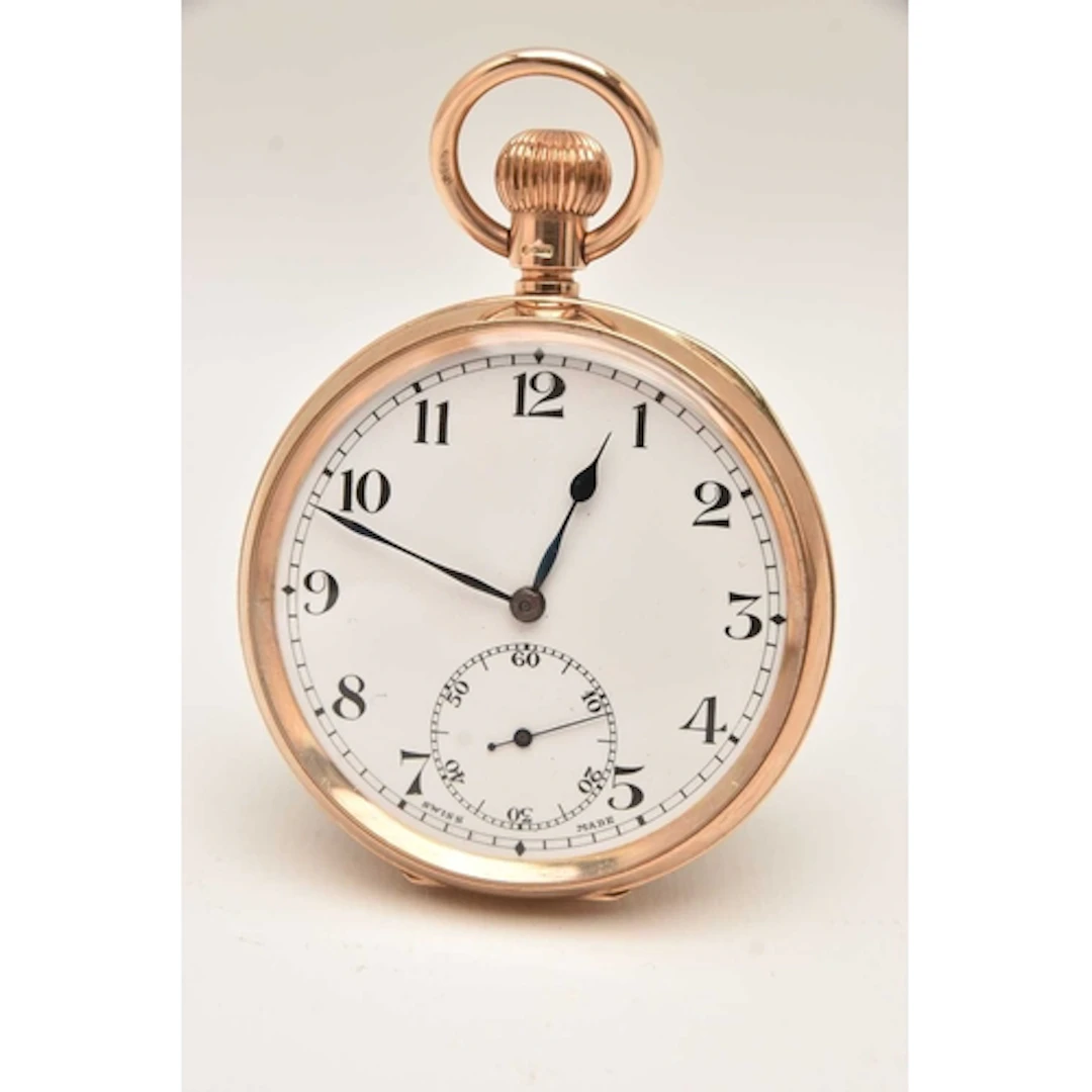 A 9CT YELLOW GOLD OPEN FACE POCKET WATCH, hand wound movemen...