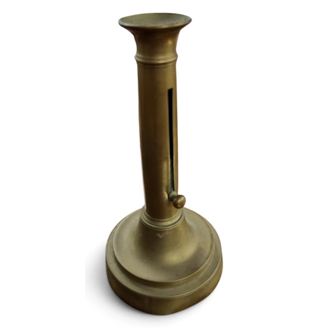 A 19th Century Heavy Brass Candlestick. H 24 cm approx.