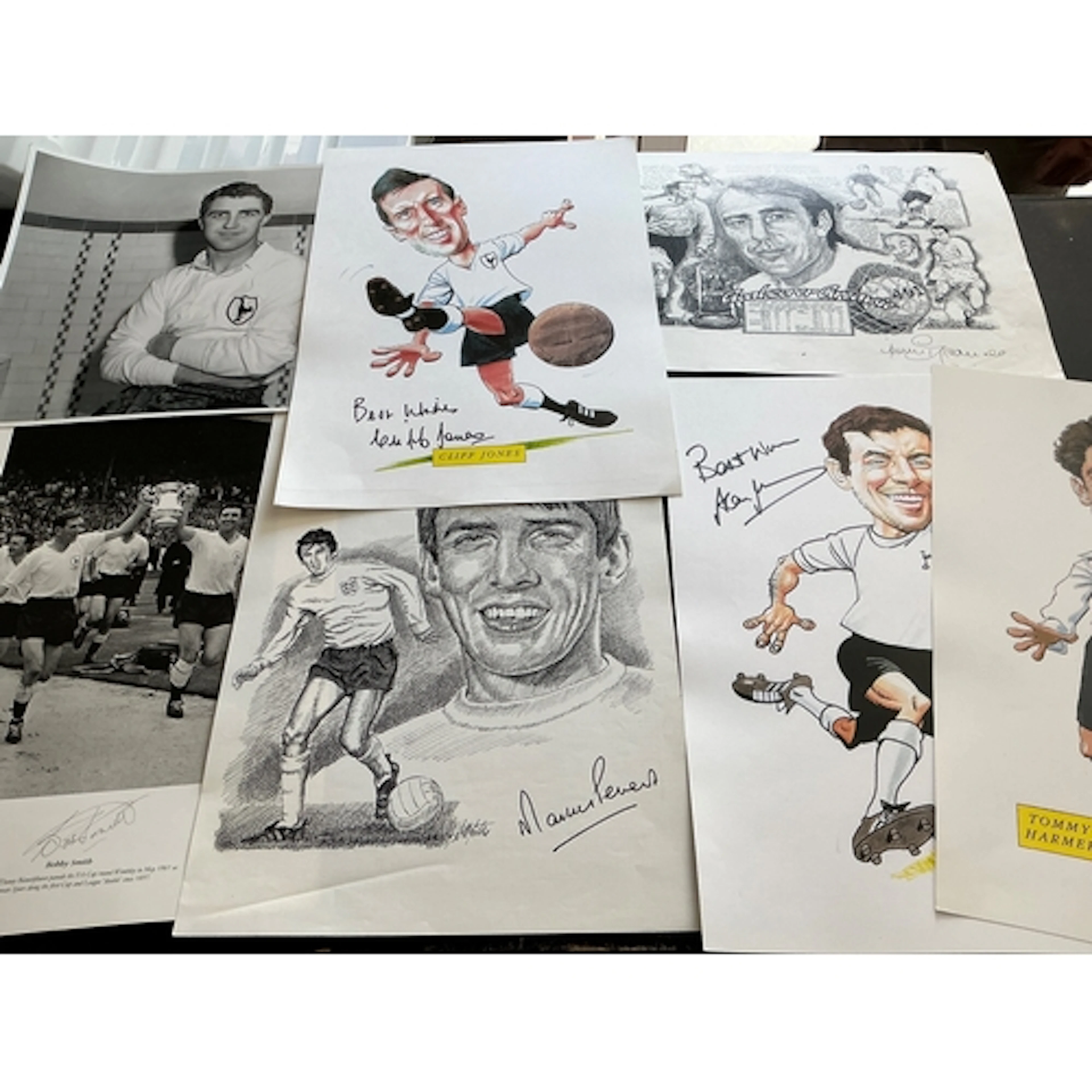 Tottenham Signed Football Prints: 16 x 12 inch prints to inc...