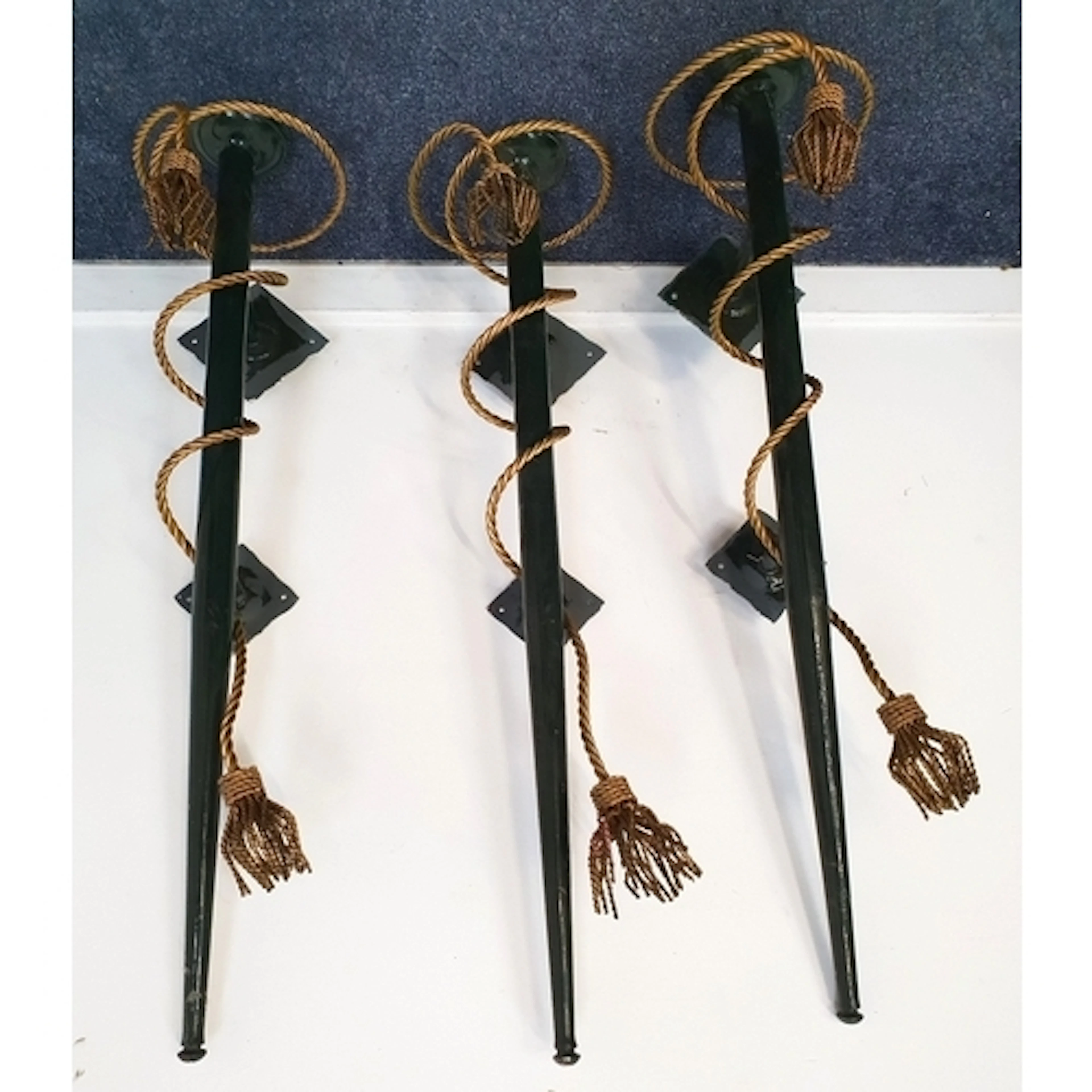 TRIO OF VINTAGE HOLLYWOOD REGENCY STYLE WALL LIGHTS with go...