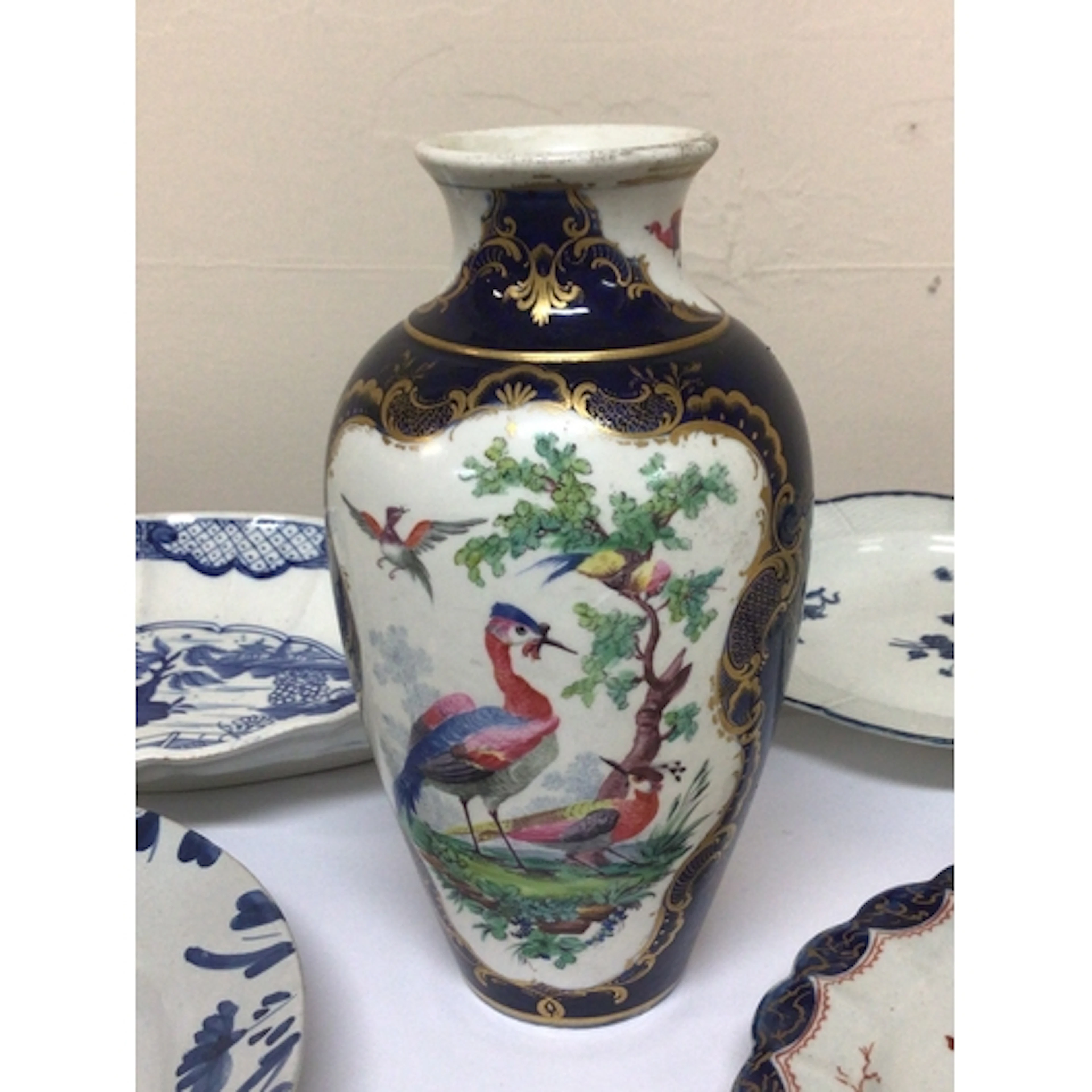A collection of 18th century English porcelain including a W...