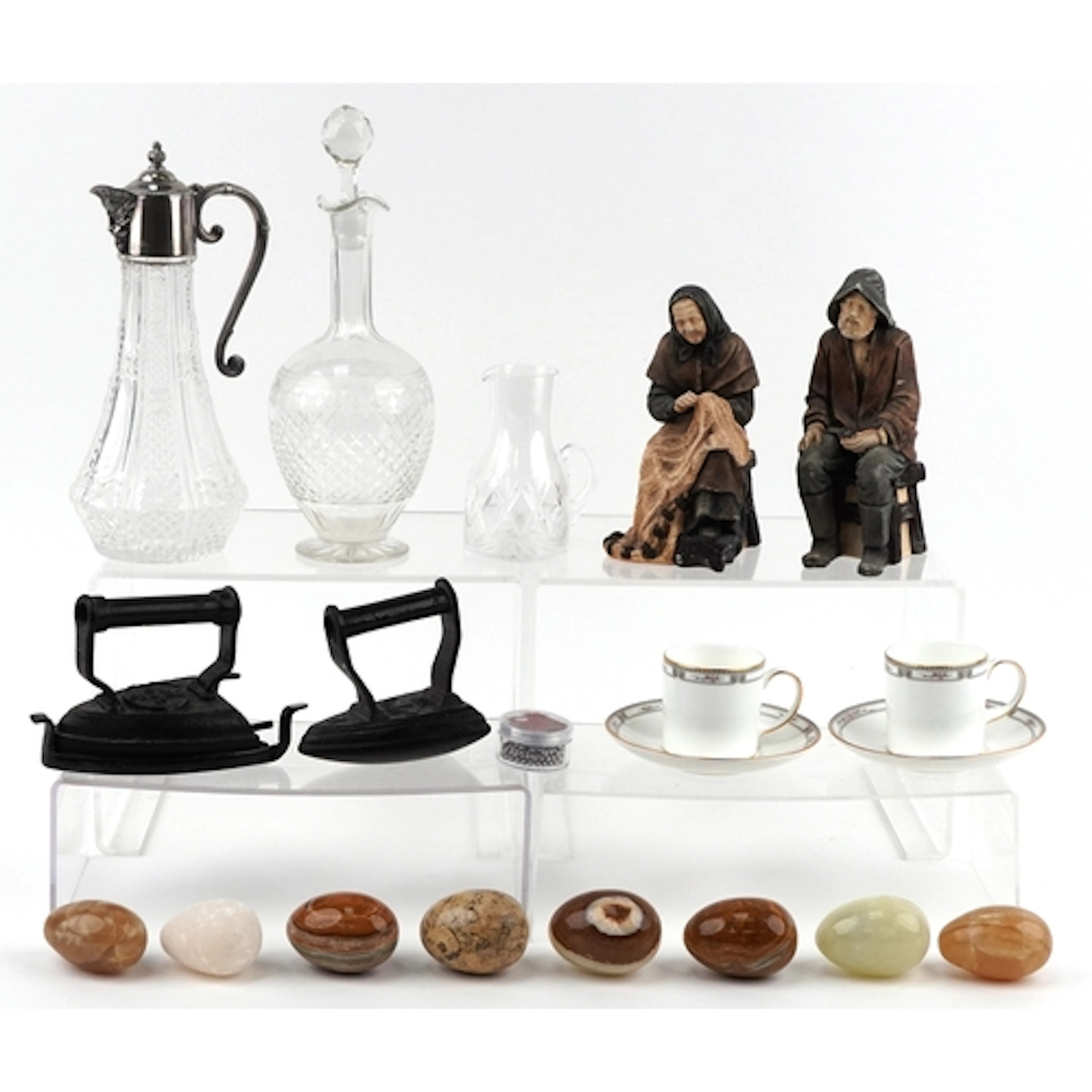Antique and later sundry items including a cut glass decante...