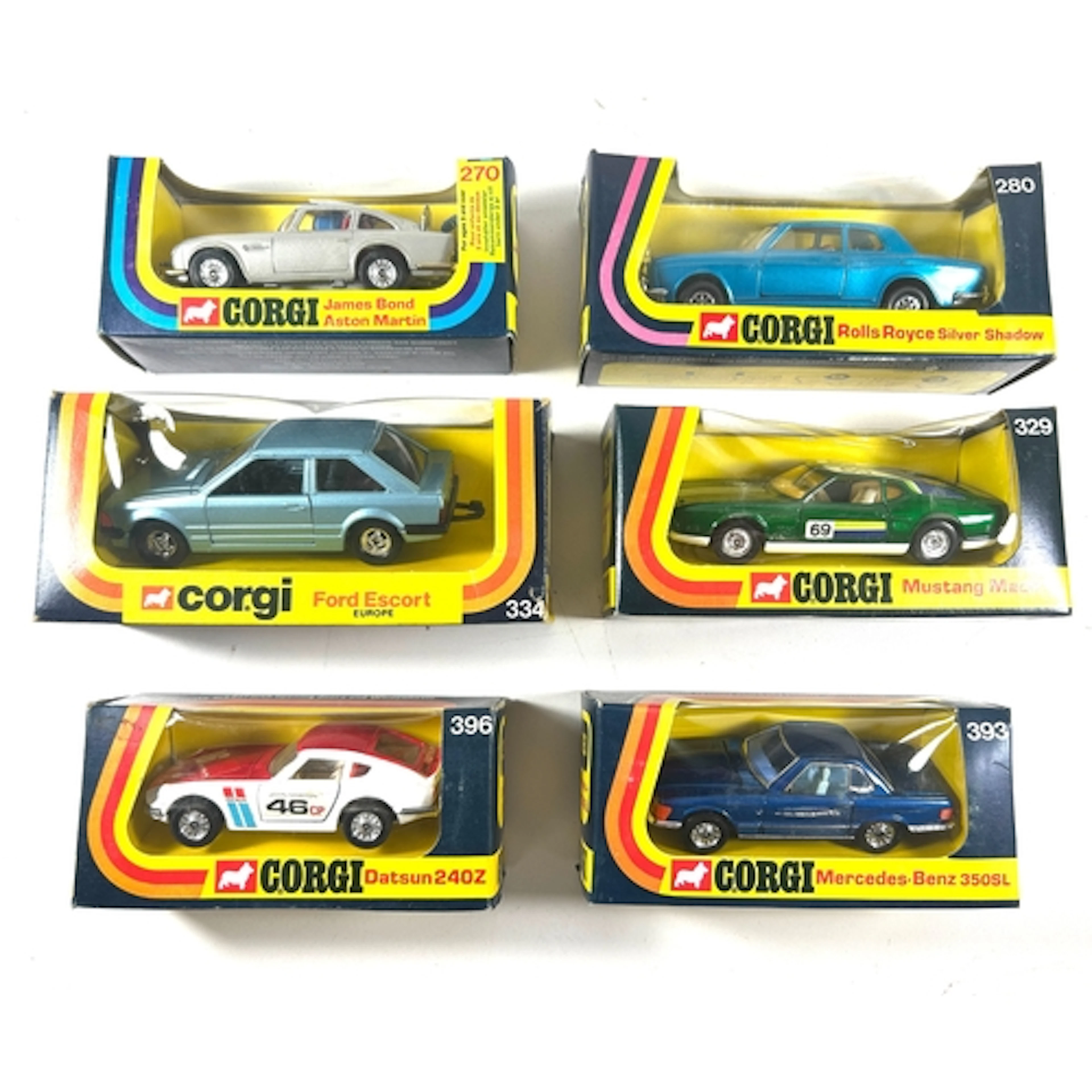 5 Corgi Whizzwheels and another. James Bond Aston Martin (27...