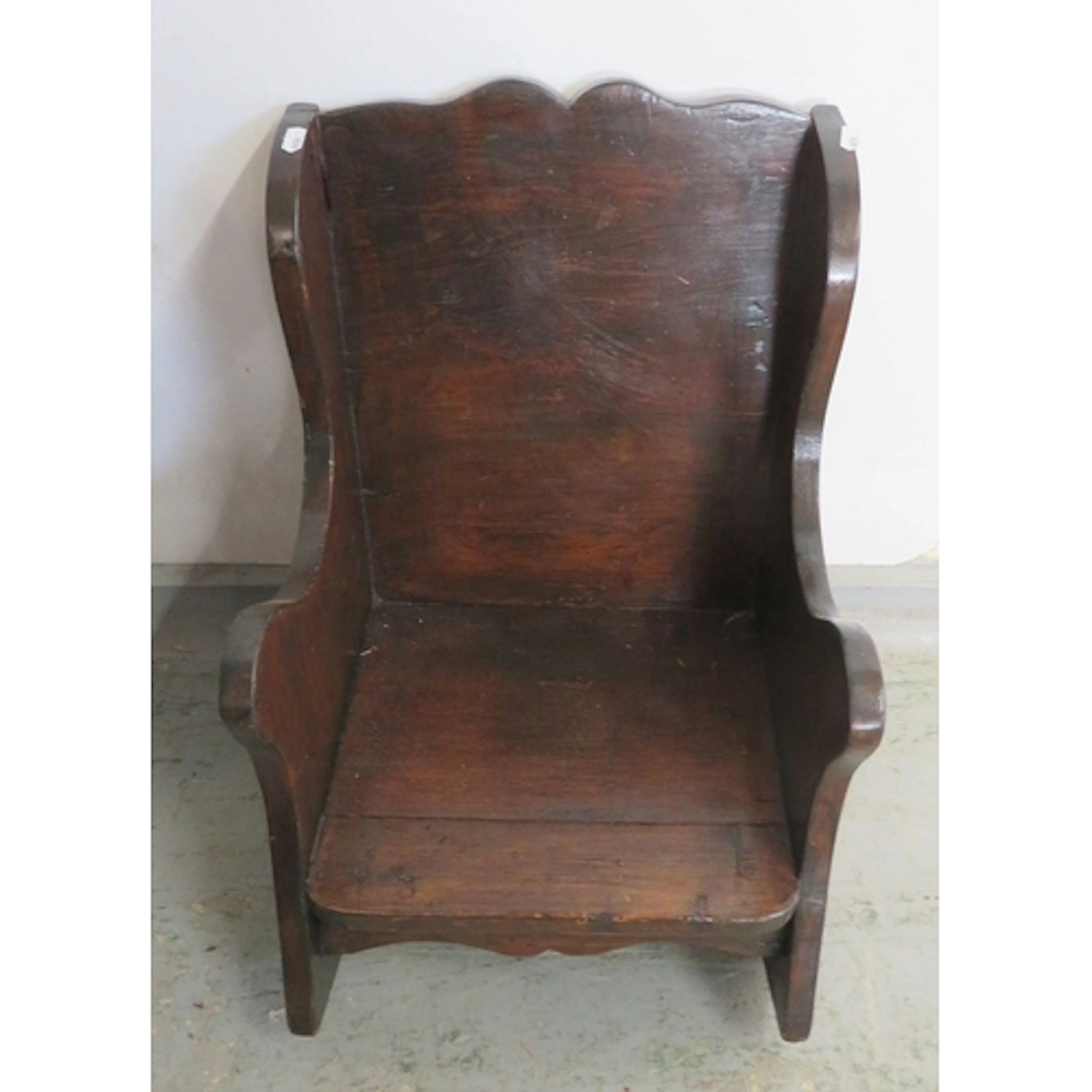 Dark Wooden Vintage Rocking Chair with high sides, approx. 5...