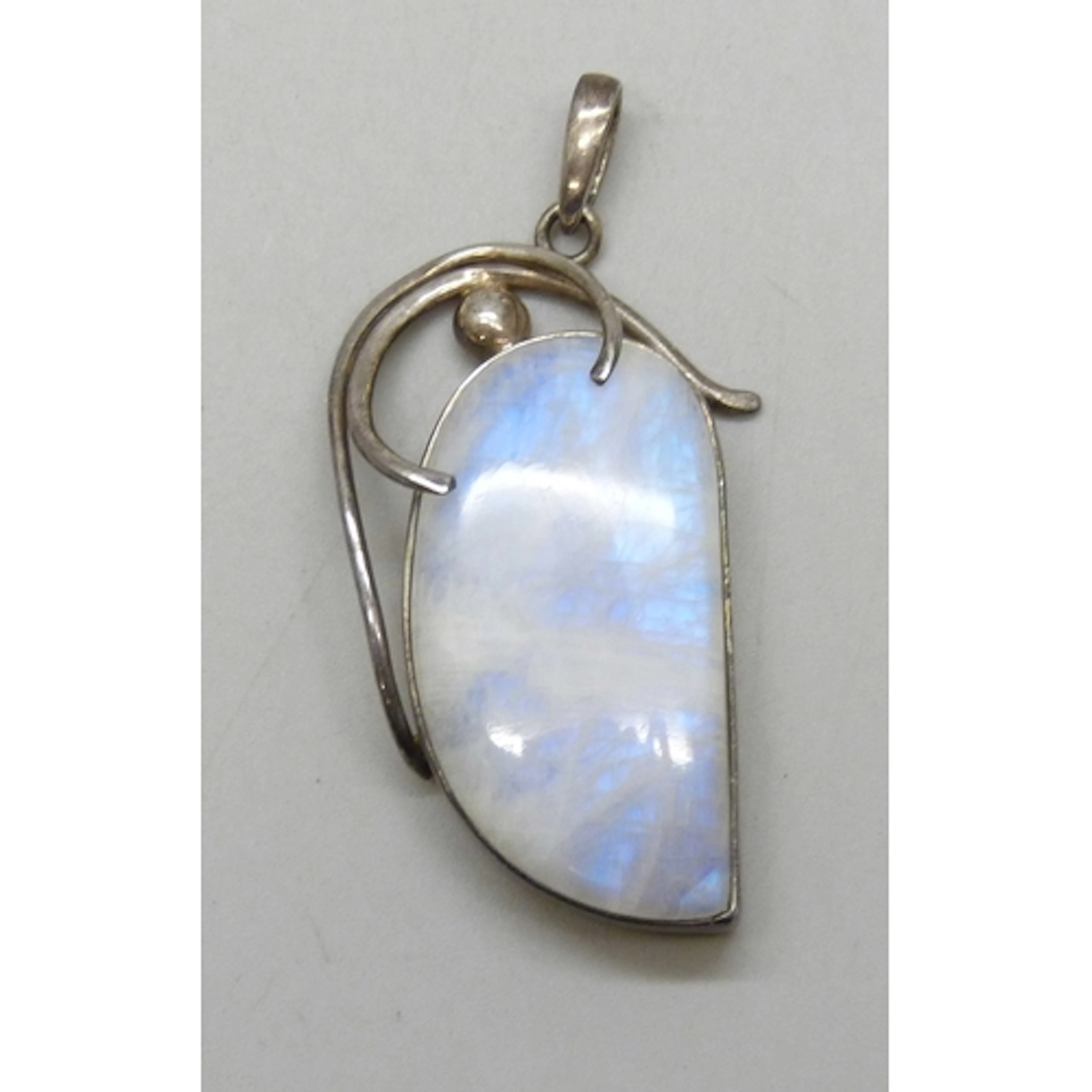 A statement Art Nouveau style silver and moonstone necklace ...