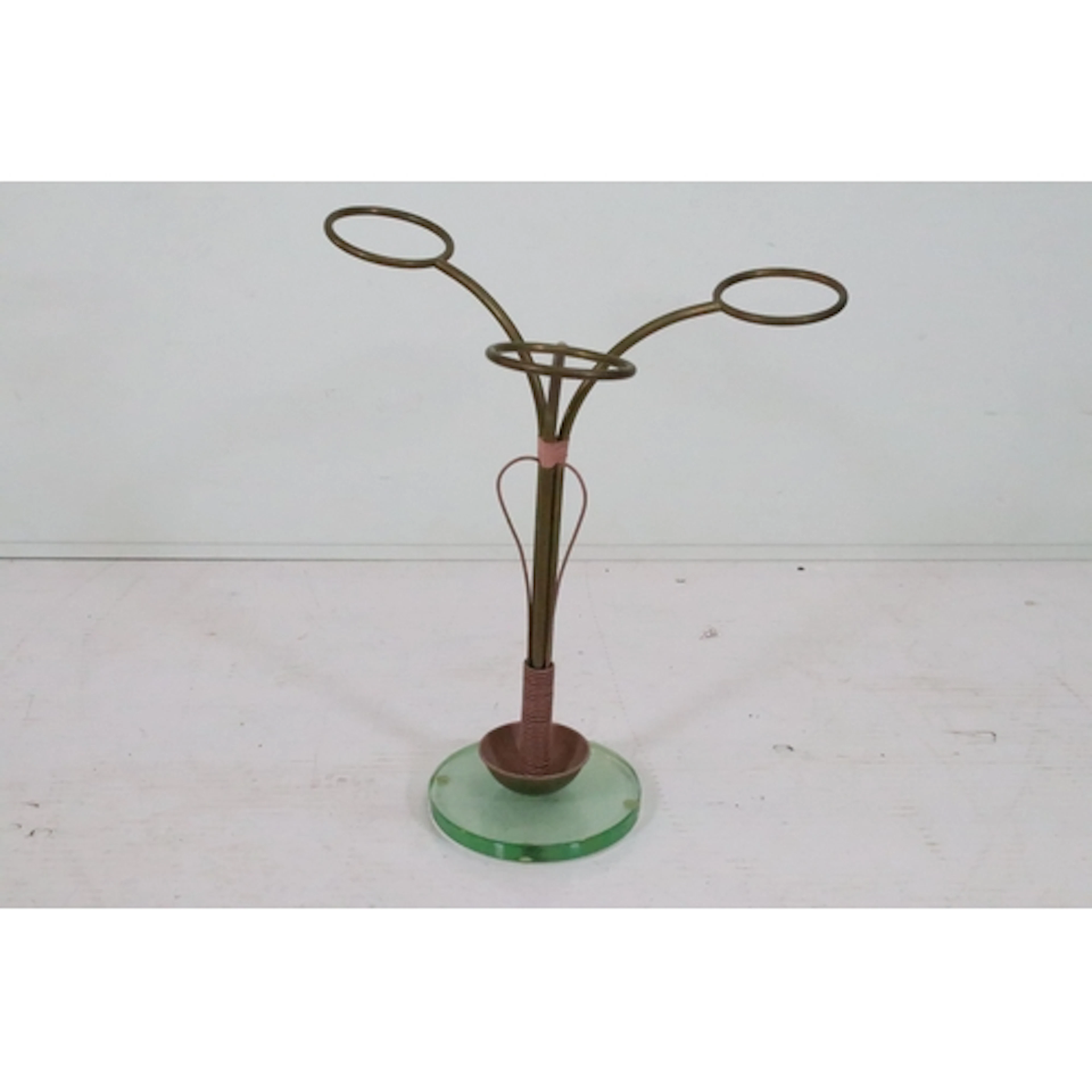 Mid 20th century Italian umbrella stand, having circular gla...