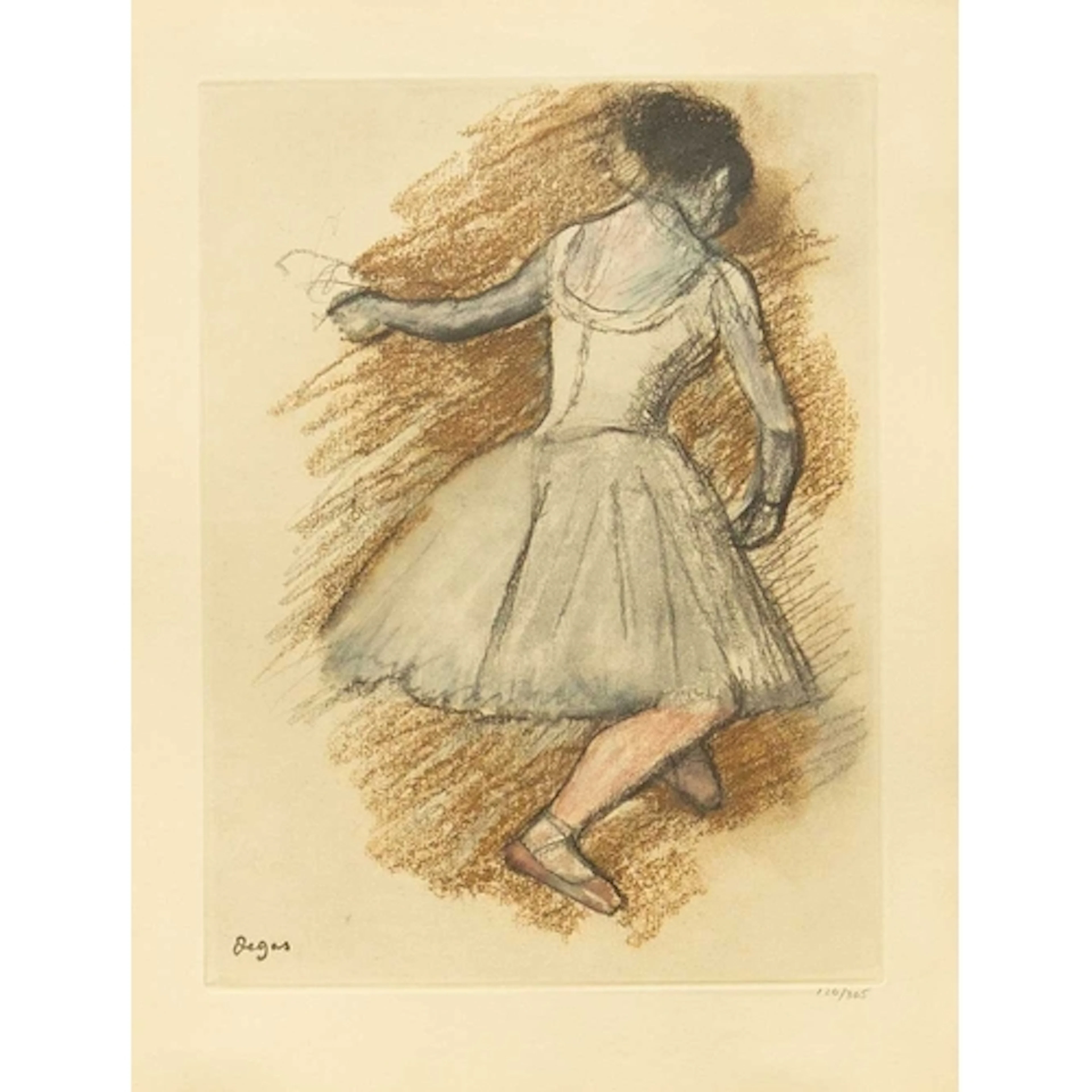 Edgar DEGAS (1834-1917) Untitled - Dancer Etching in colour,...