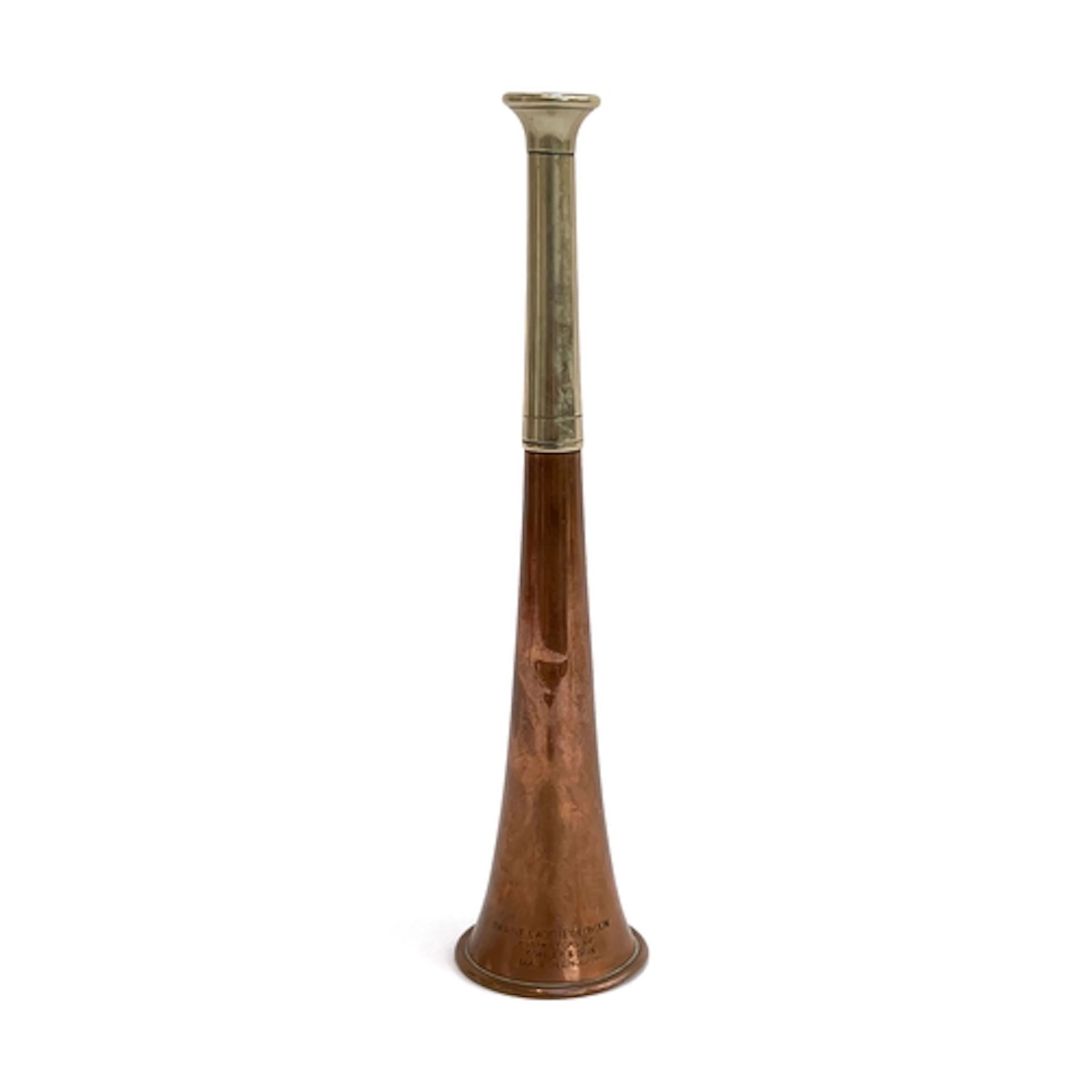 A copper and nickel hunting horn by Swaine & Adeney London, ...