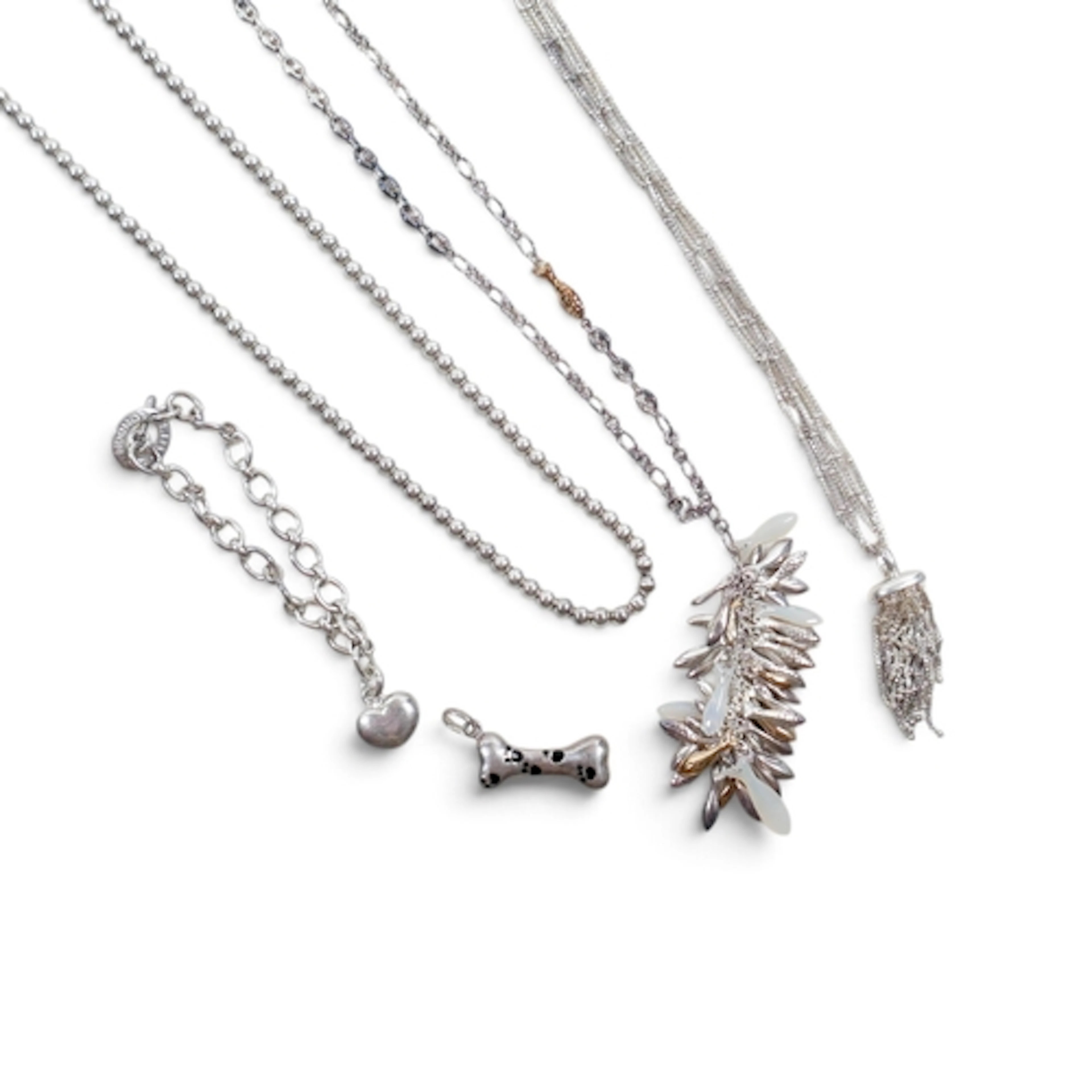 LINKS OF LONDON SILVER JEWELLEY. comprising three necklaces,...