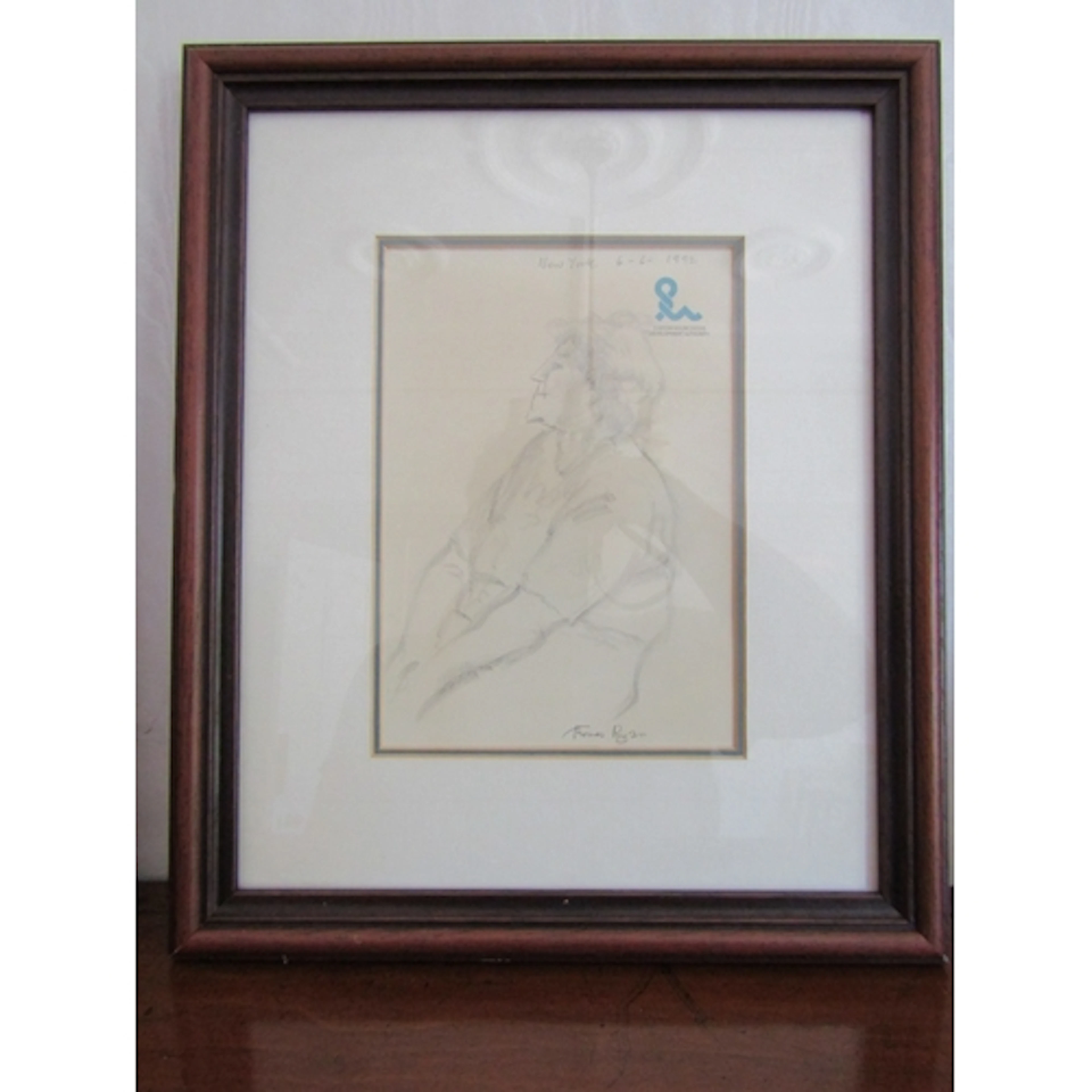 Thomas Ryan PPRHA Charcoal Study of Figure Approximately 8 I...