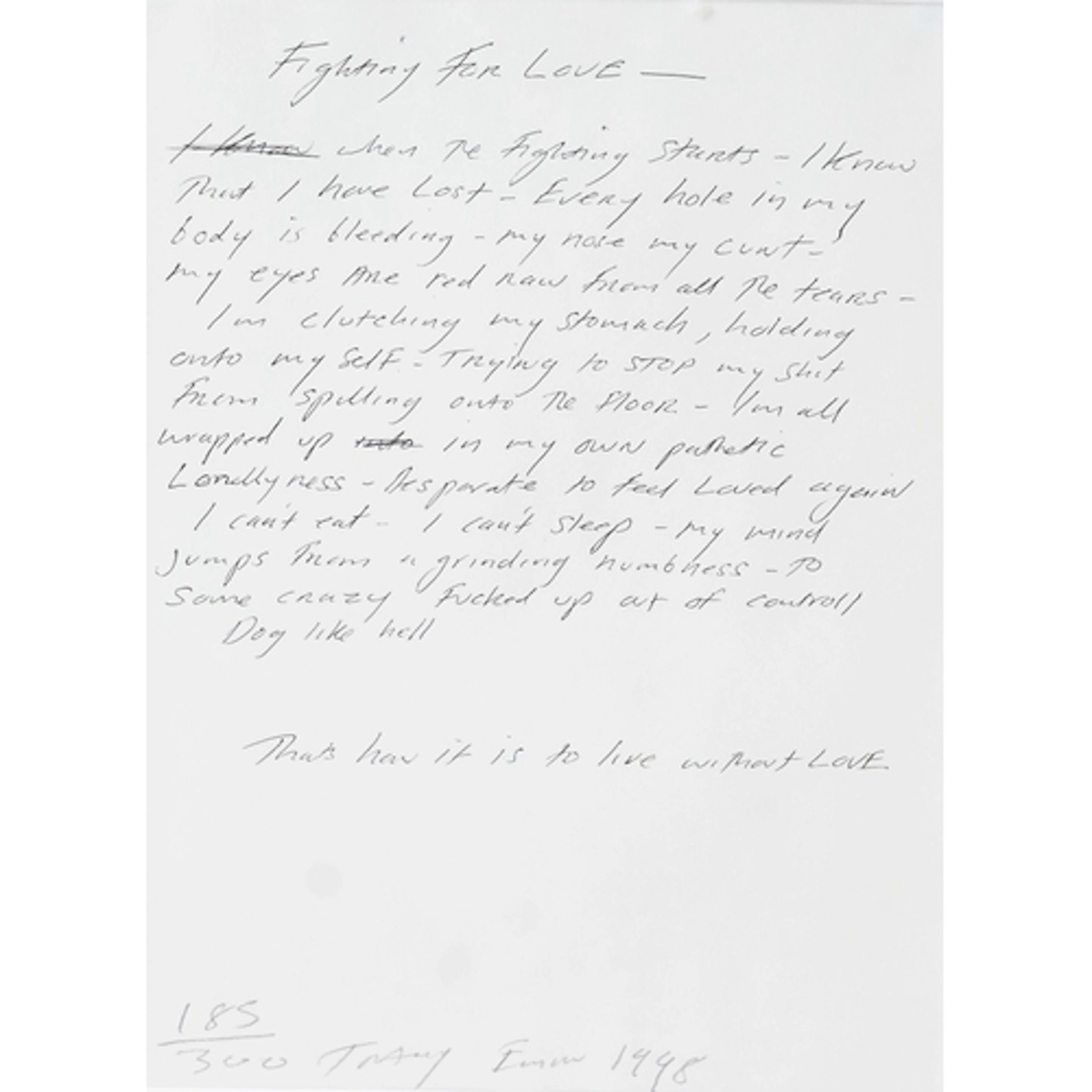 § Dame Tracey Emin DBE RA (b. 1963) 'Fighting for Love' 199...
