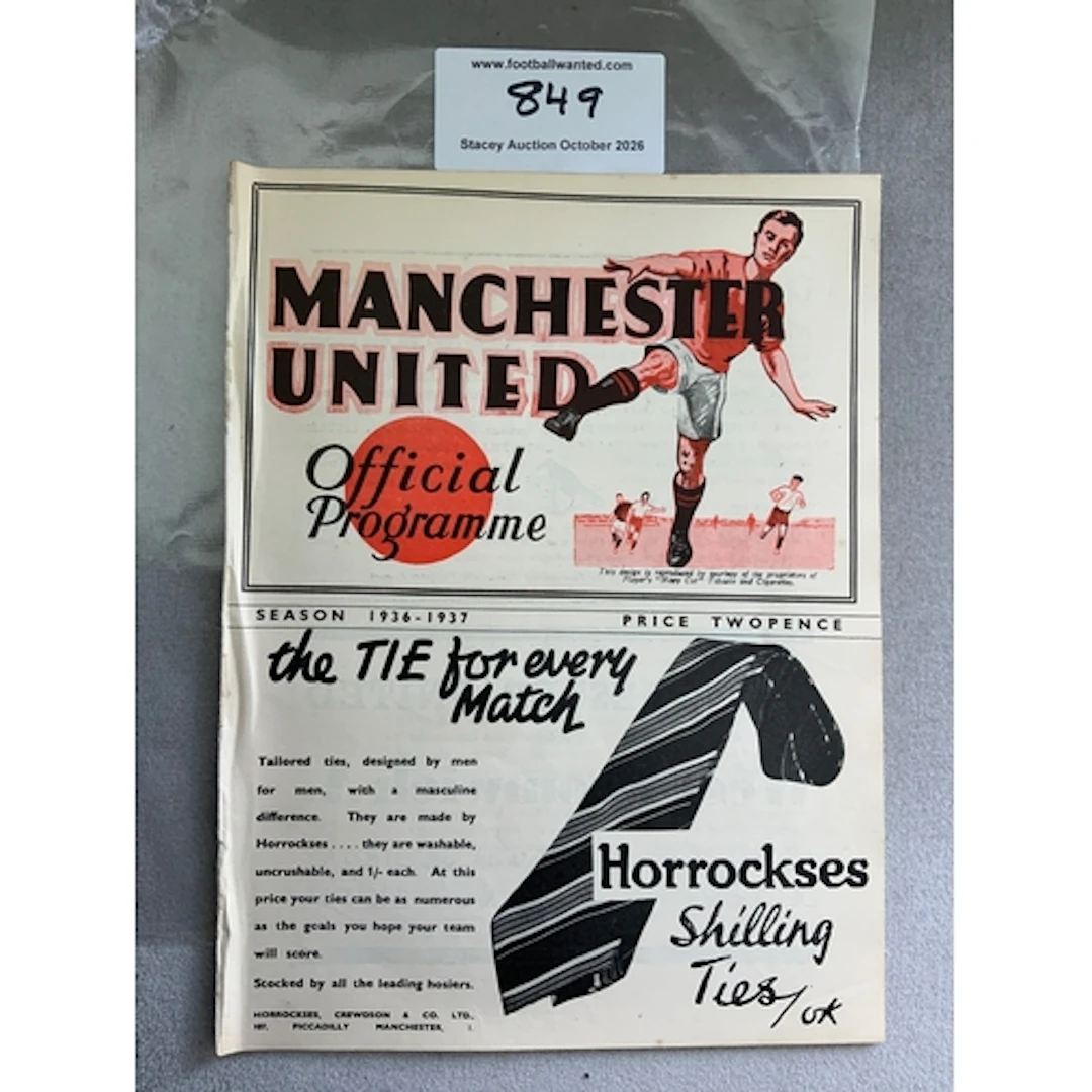 1936 - 1937 Manchester United v Birmingham City Football Pro...