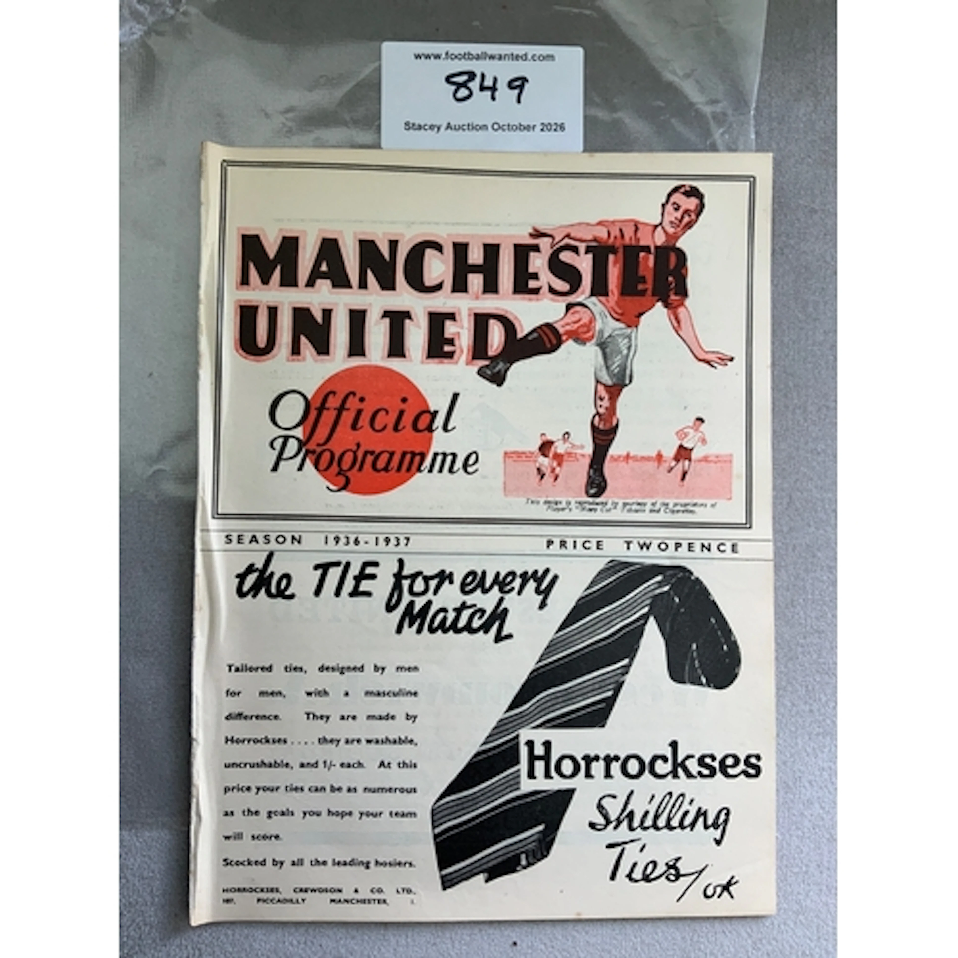 1936 - 1937 Manchester United v Birmingham City Football Pro...