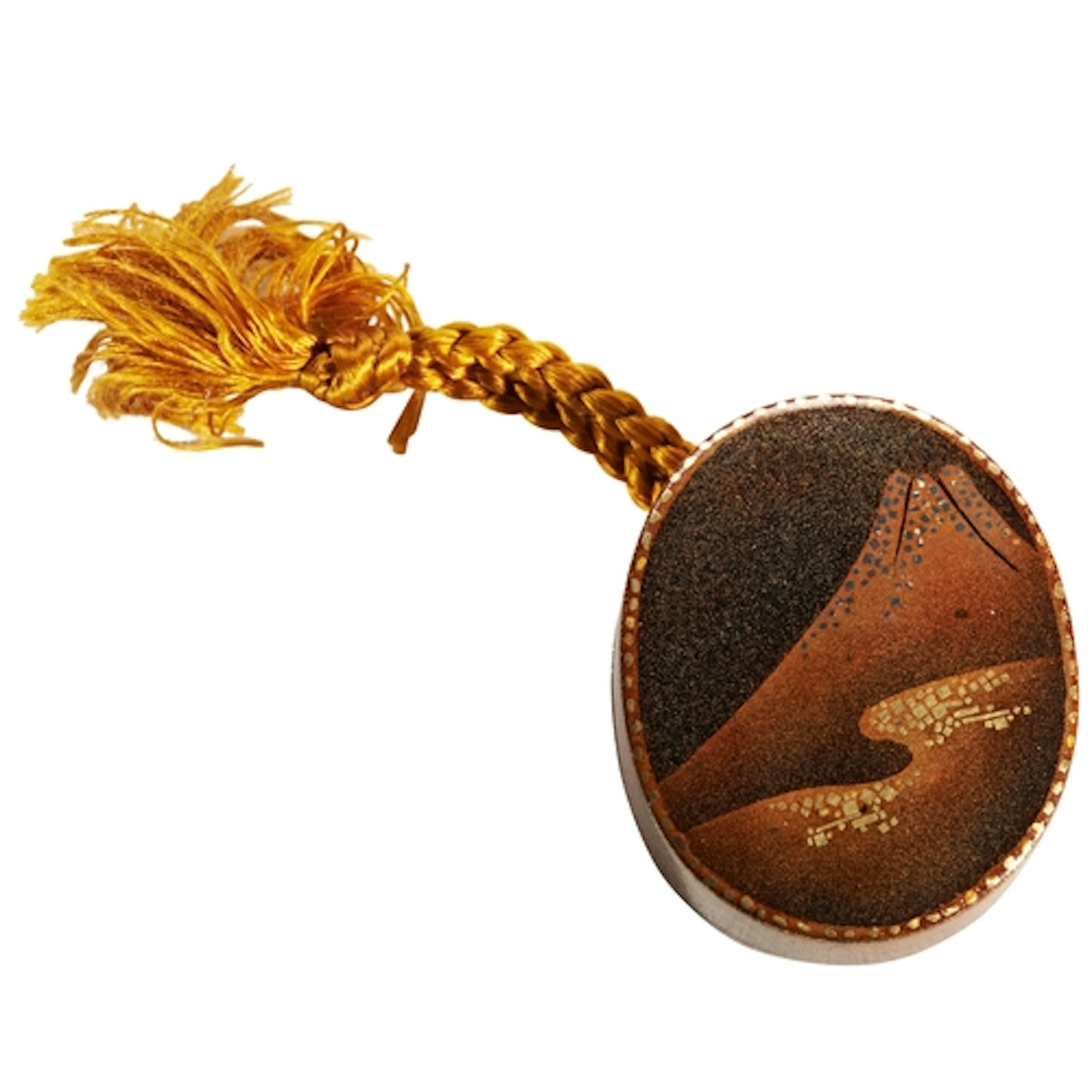A JAPANESE LACQUER MANJU NETSUKE 19TH CENTURY decorated with...