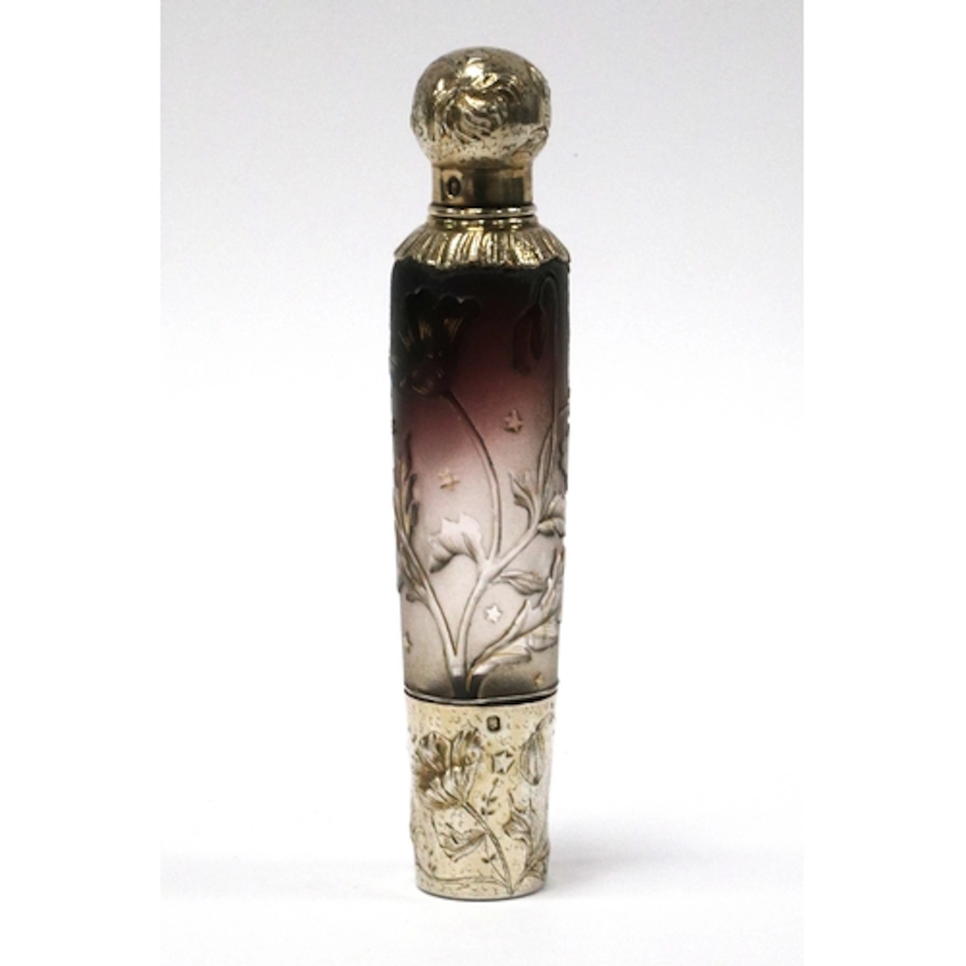A Daum Nancy Cameo Glass Scent Bottle, of tapering form with...