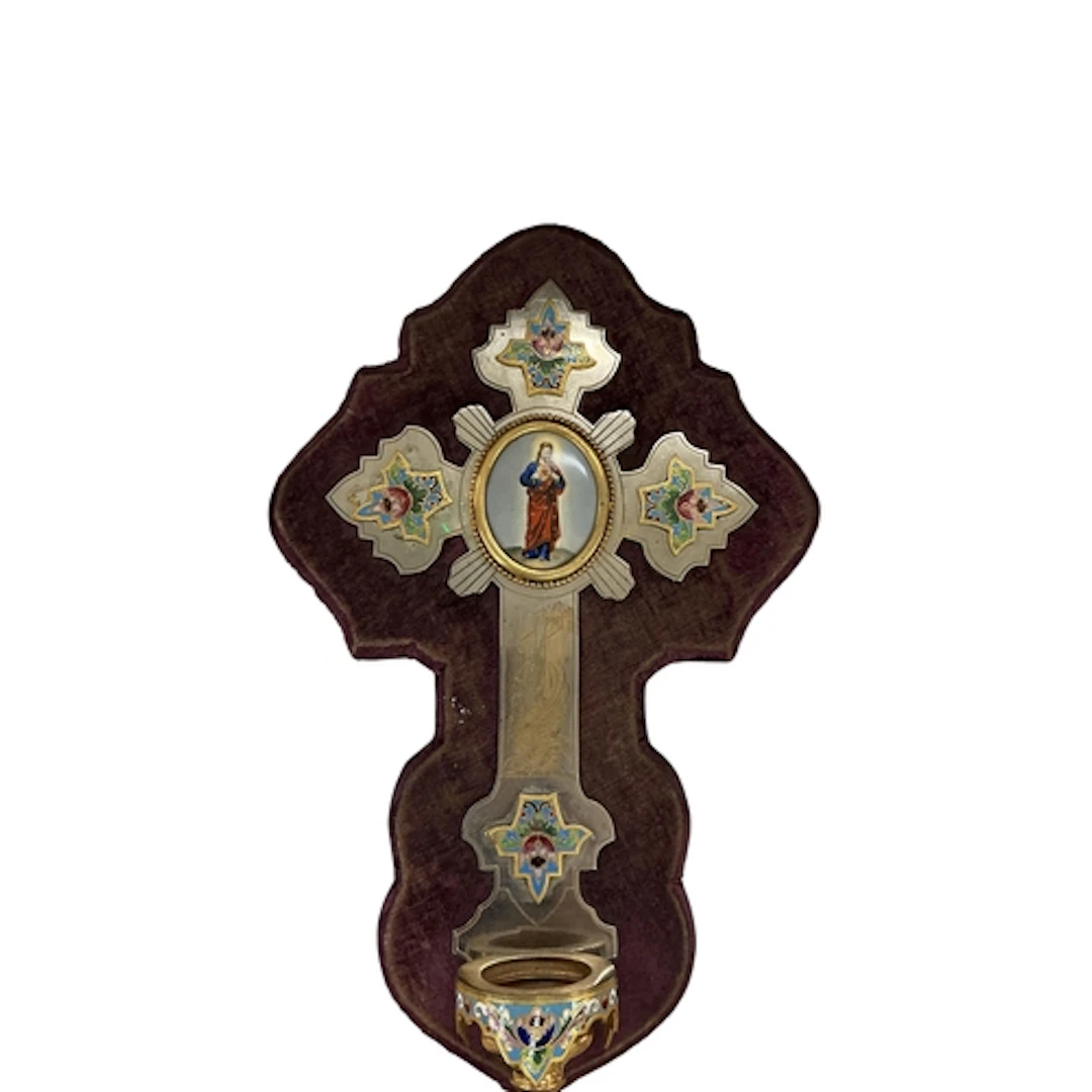 A late 19th Century French silver plated and Champleve ename...