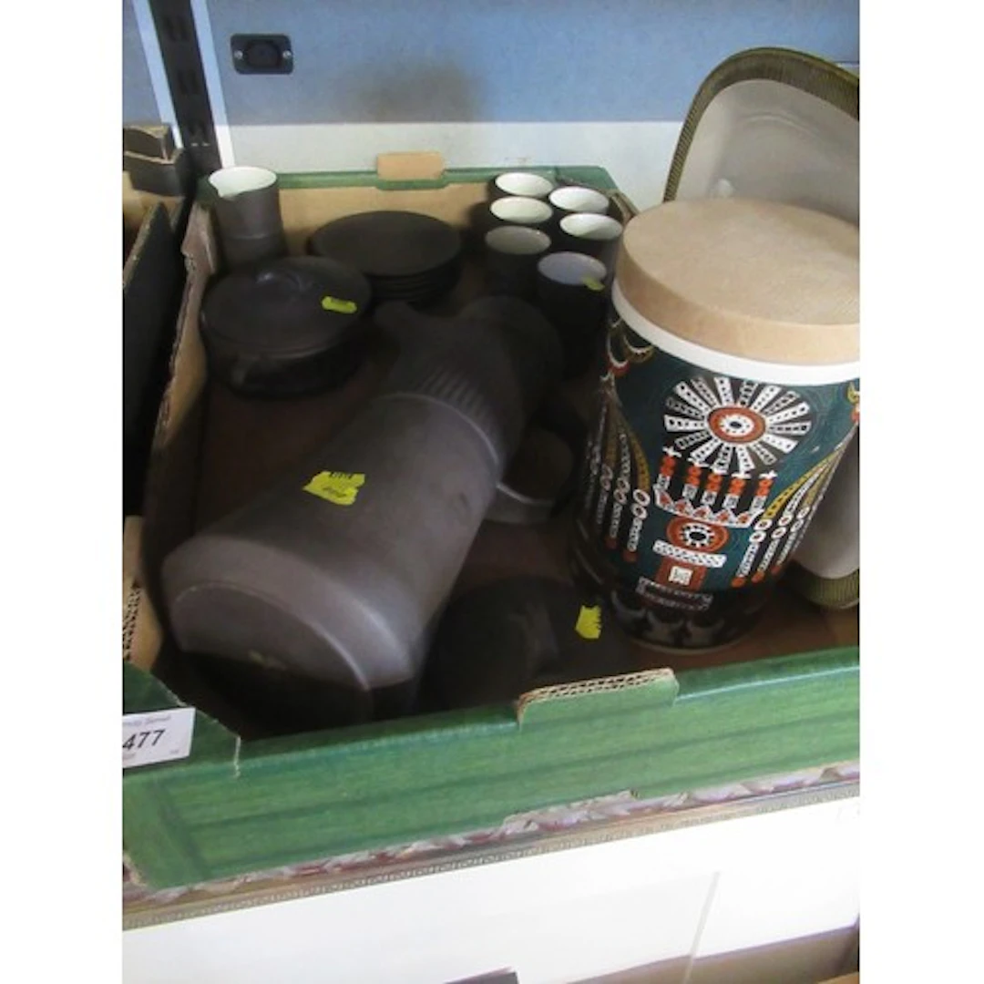 A box to include Dansk Coffee set, Pool plate and Portmeir...