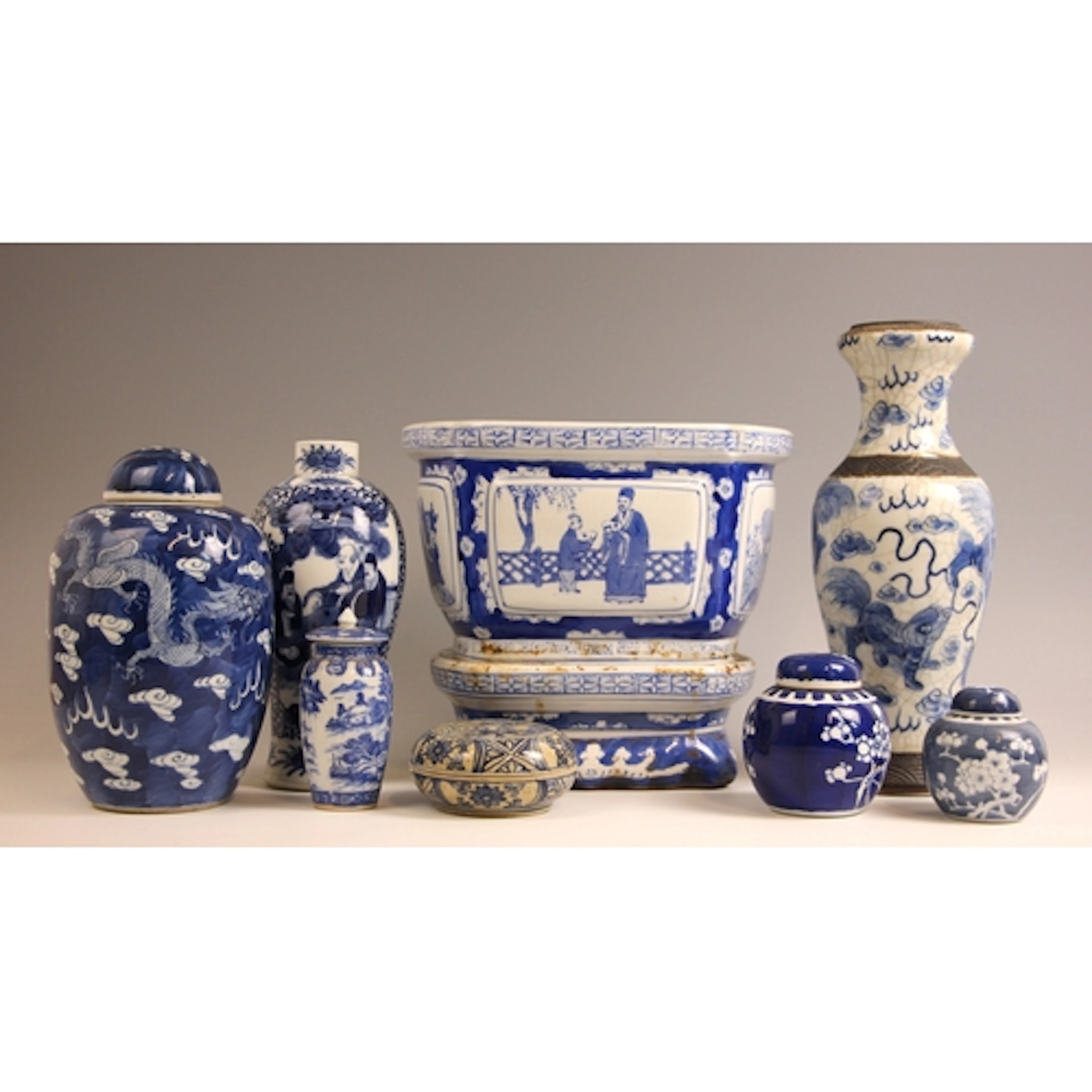 A collection of Chinese blue and white porcelain, 19th centu...