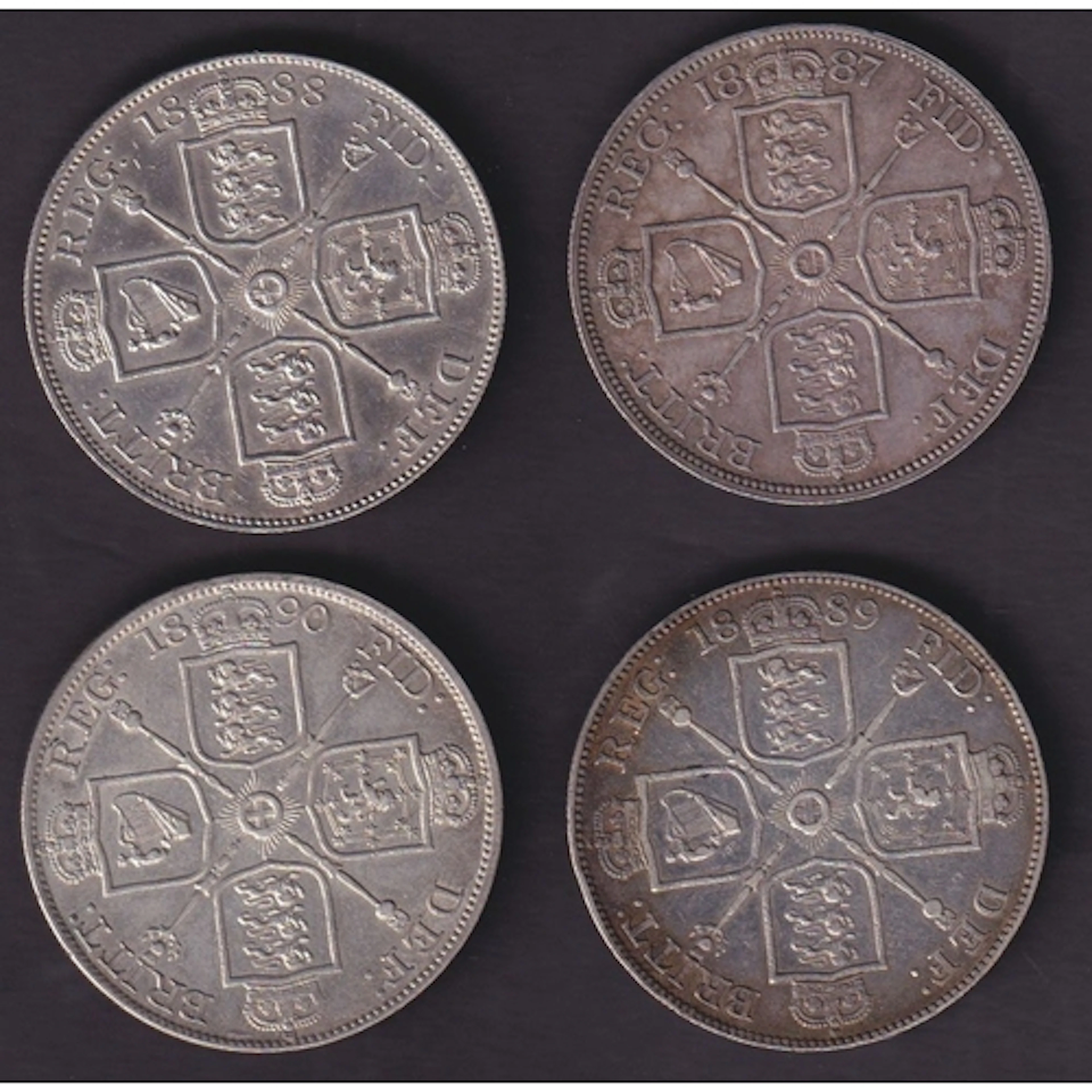 A date run of four Great Britain Queen Victoria Double Flori...