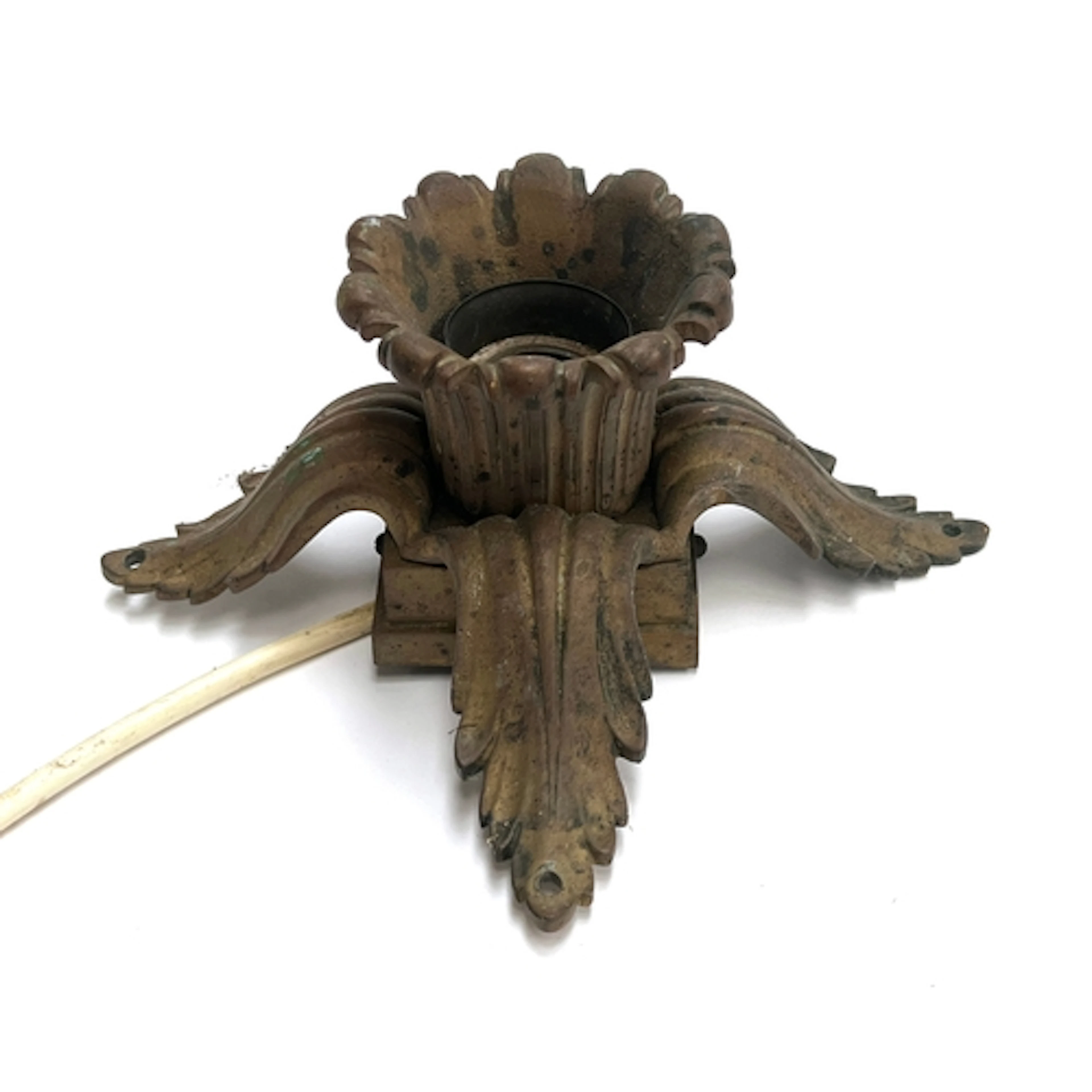 A toleware twin fitting floral wall sconce; together with a ...