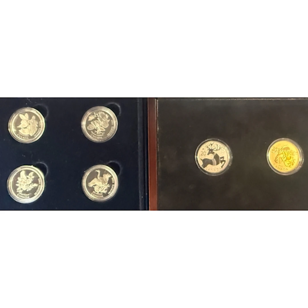 A group of six Canadian silver coins, comprising the 1995 Bi...