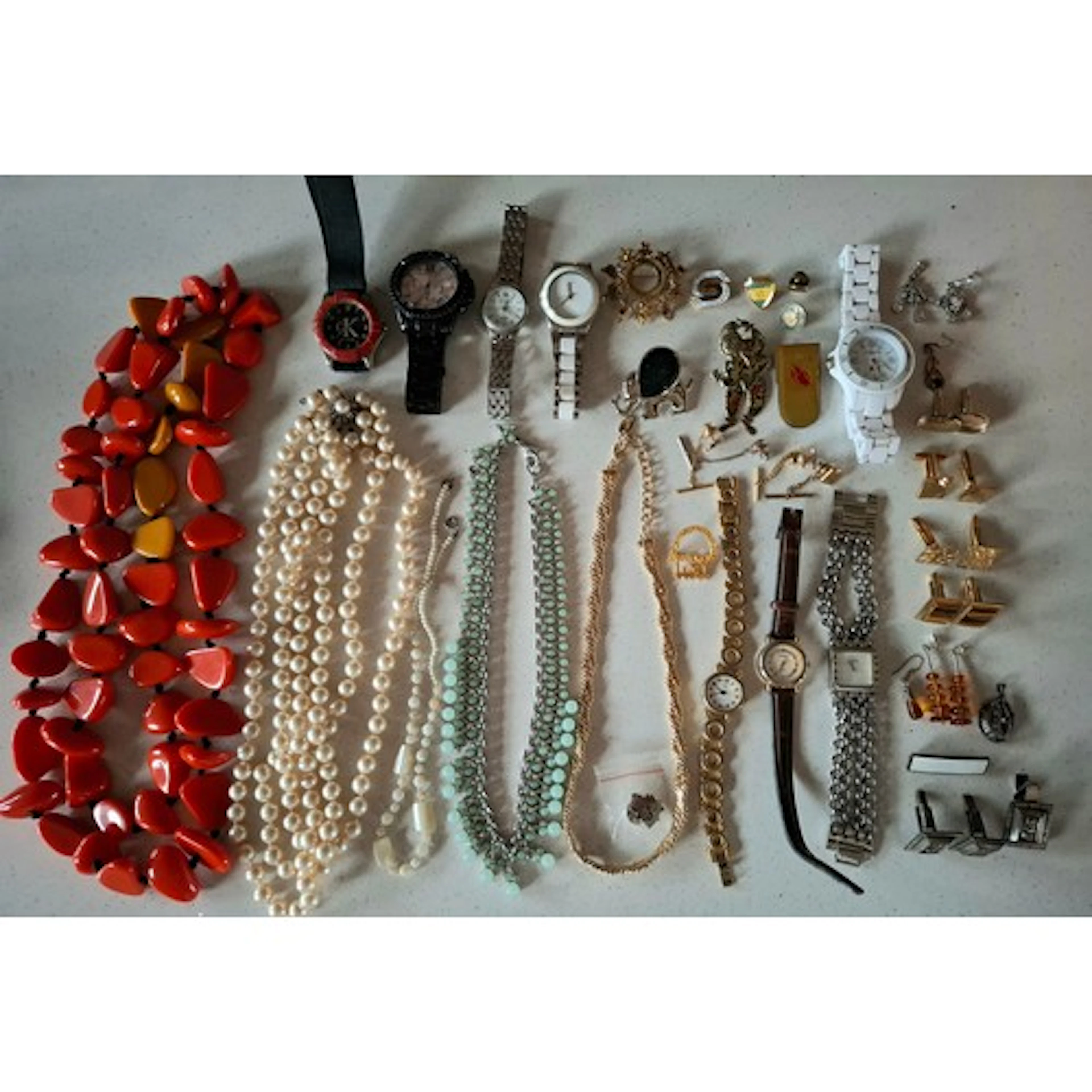A quantity of costume jewellery and watches to include a Ret...